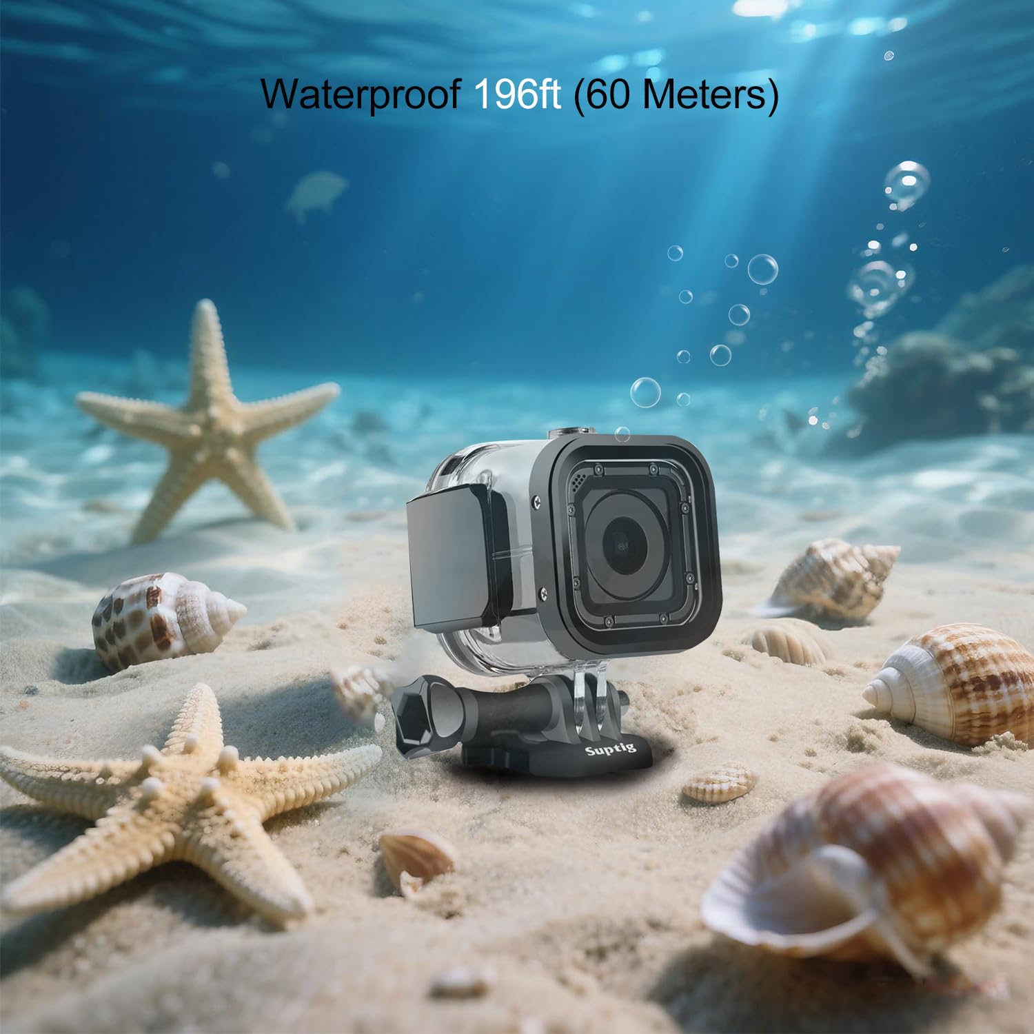 Suptig Replacement Waterproof Case Protective Housing For Gopro Session Hero 4Session, 5Session Outside Sport Camera For Underwa