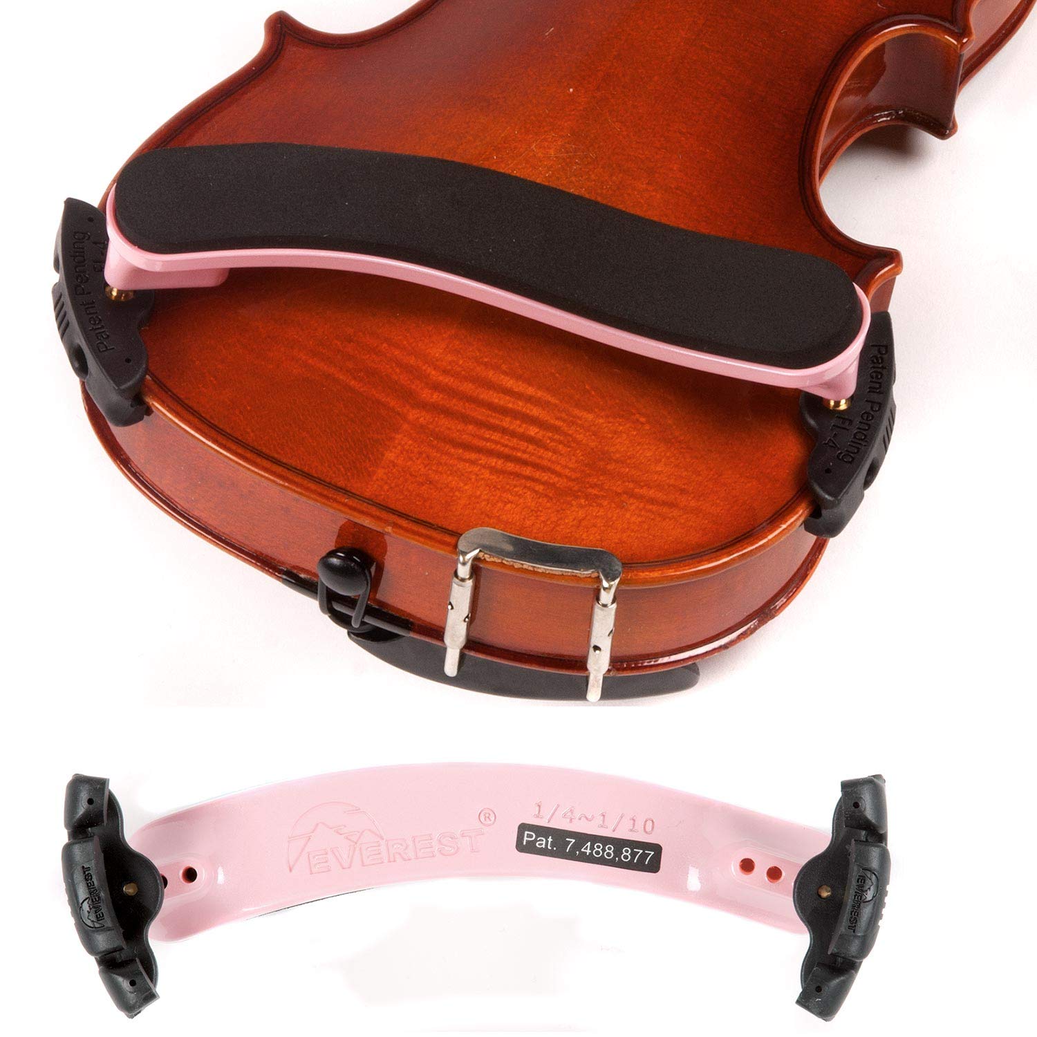 Everest Light Pink Spring Collection Adjustable Violin Shoulder Rest 1/4 1/10 Size