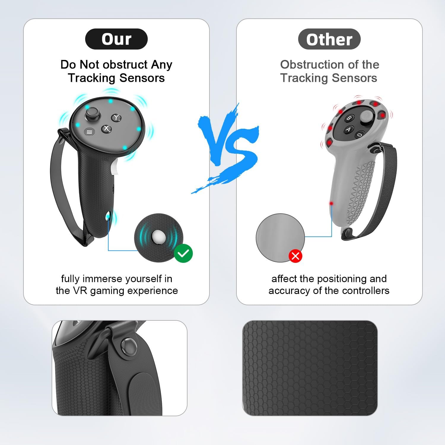 Relohas Deluxe 5 In 1 Silicone Accessories For Meta Quest 3, Vr Protective Case Set For Oculus Quest 3, Controller Grip Cover, V