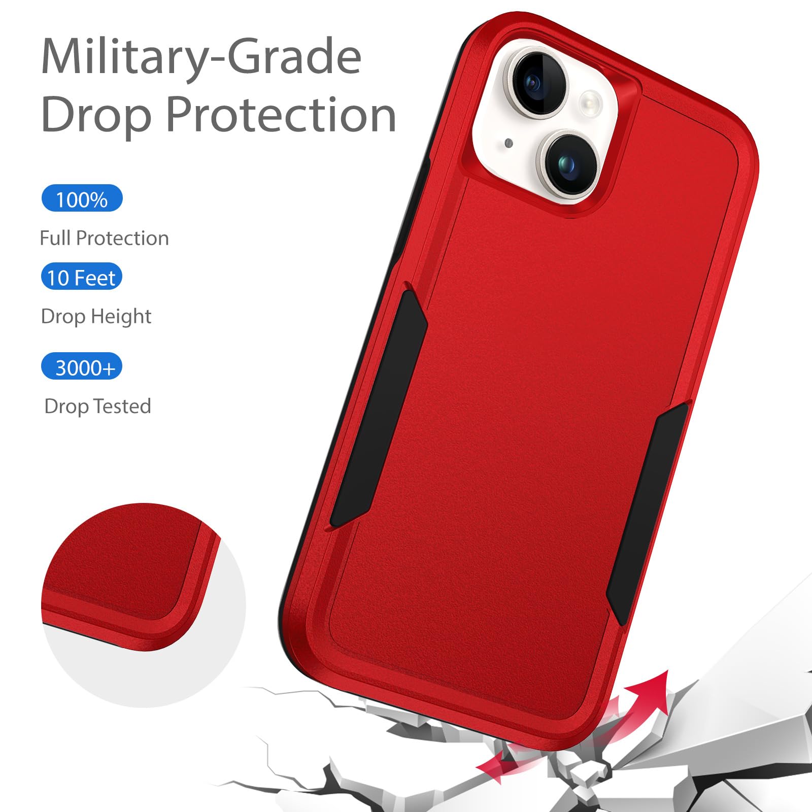 Hsefo Compatible With Iphone 14 Case, Heavy Duty Protection Shockproof Dropproof Dustproof Anti Scratch Cover Protective Phone C