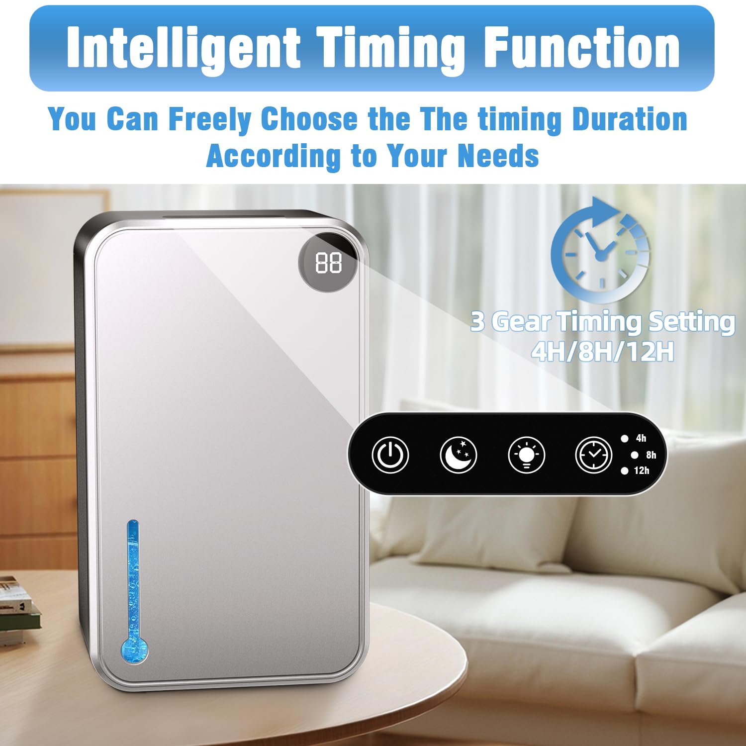 Dehumidifier,25 Oz Water Tank Dehumidifer For Home,(280 Sq. Ft) Quiet With Timer, Automatic Shut Off Function And Drain House,De