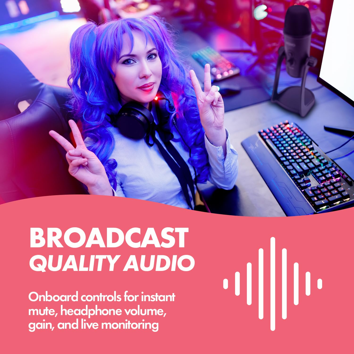 Movo Um700 Computer Condenser Usb Gaming Mic With Adjustable Pickup Patterns   Microphone For Pc, Ps5, Podcasting, Streaming, As