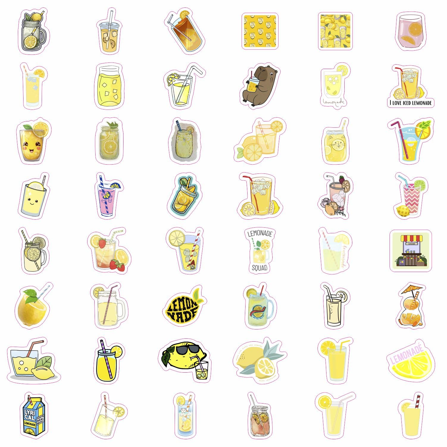 Lemonade Stickers For Water Bottle And Laptop   Waterproof Vinyl Lemonade Decals, Lemonade Gifts, Women, Men   Lemonade Birthday