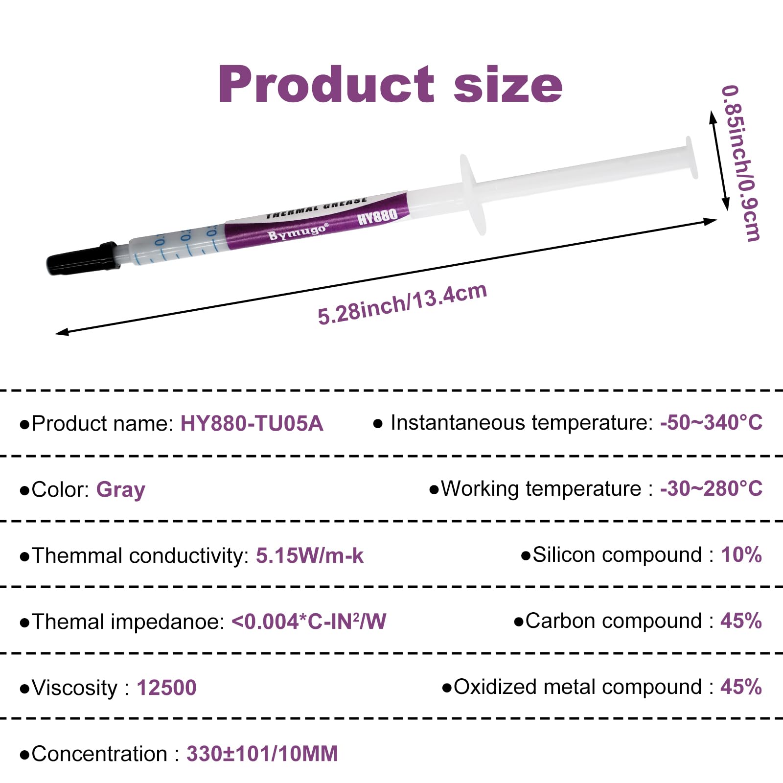 10 Pack Hy880 Thermal Paste Kit 5.15 W/Mk 1 G/Pcs, High Performance Thermal Compound Paste Grease Heatsink For Cpu, Processor, A