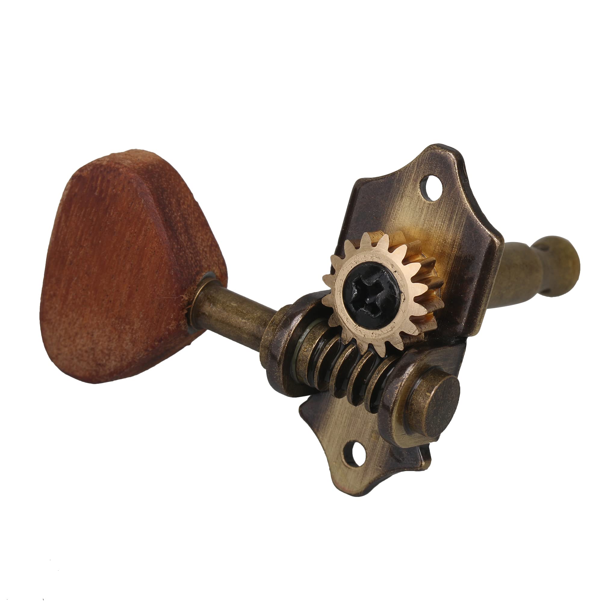 Yibuy 6X Vintage Acoustic Guitar String Tuning Pegs Guitar Tuners 3R3L Bronze Zinc Alloy