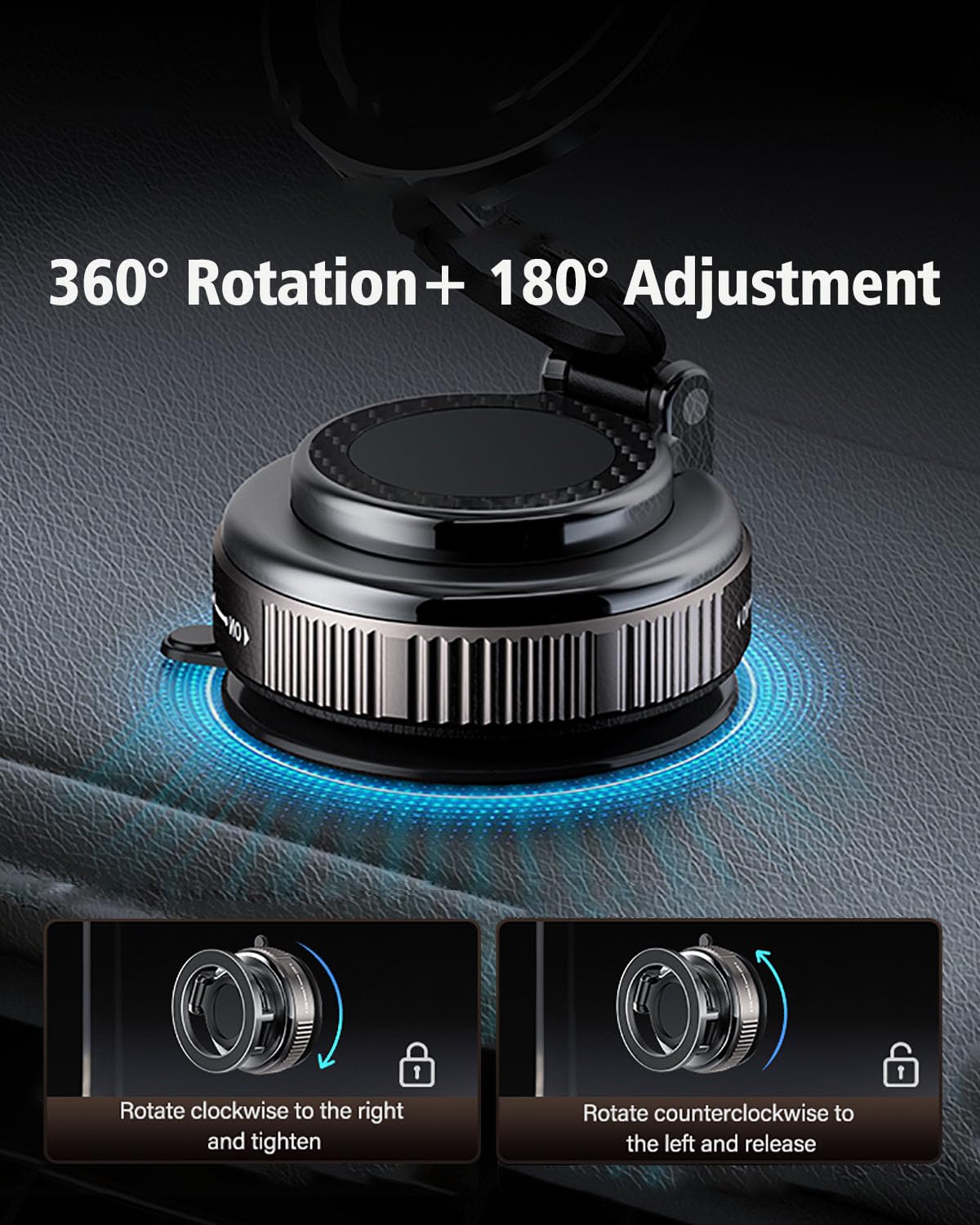 Bevewlpol 2025 Upgraded Vacuum In-Car Phone Holder For Magsafe Triple-Axis Adjustment&360 Rotation&180 Foldable Magnetic Bracket