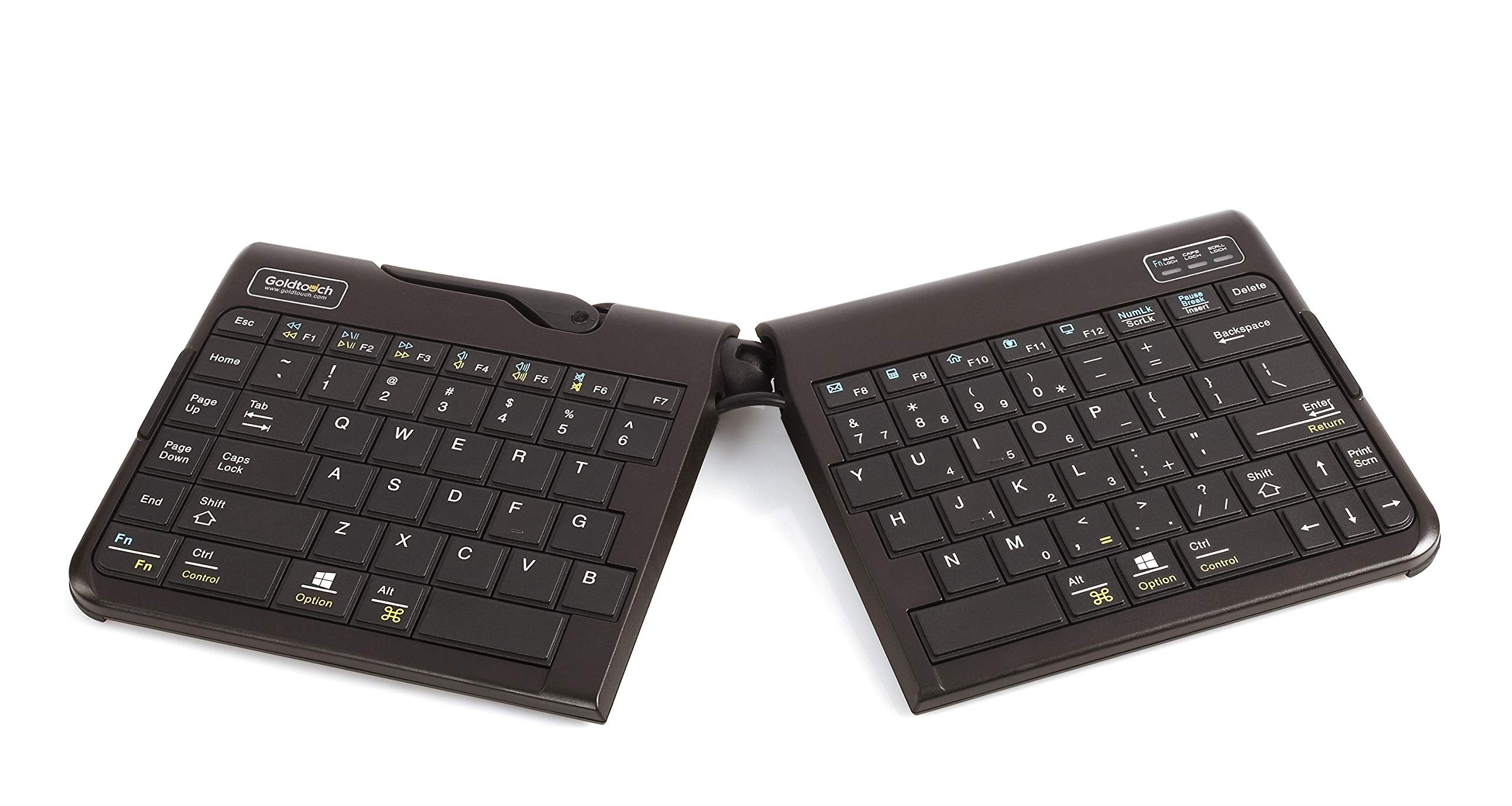 Goldtouch Gtp-0044W Go!2 Bluetooth Wireless Mobile Keyboard, Portable Foldable Travel Keyboard Black