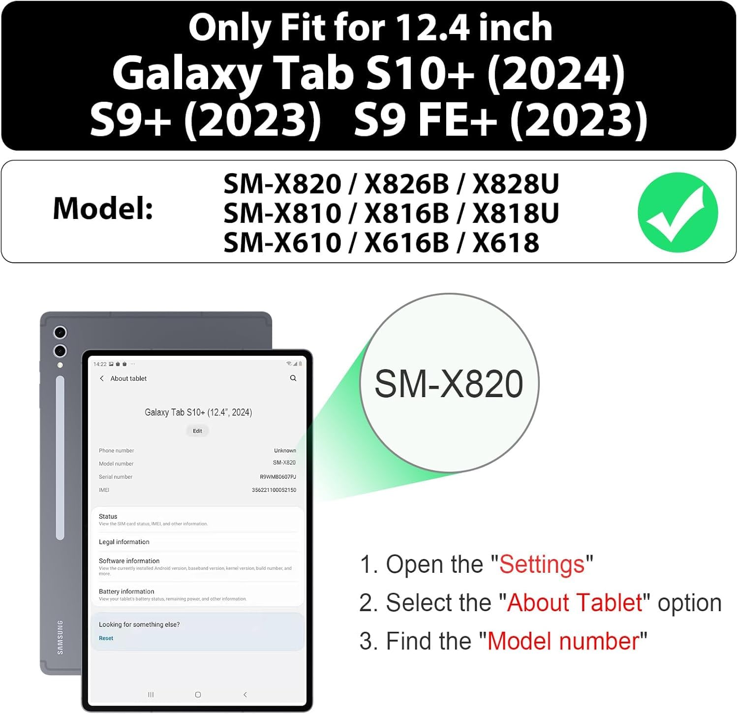 Alilang Case For Samsung Galaxy Tab S10 Plus 2024/S9 Plus/S9 Fe Plus 12.4 Inch Case With Stylus, Lightweight Folio Shockproof Fo