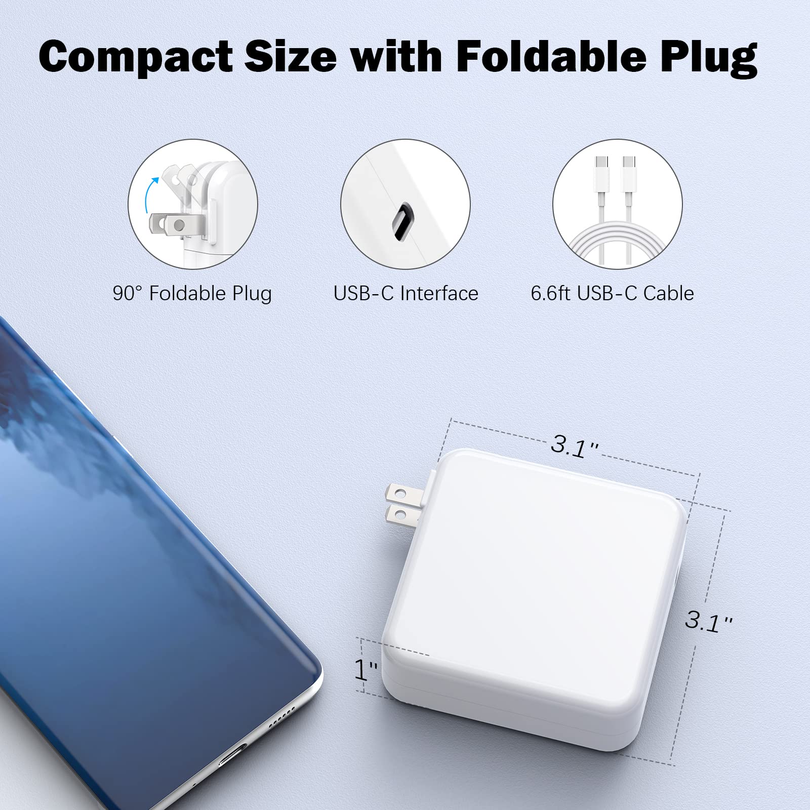 Mac Book Pro Charger   120W Usb C Fast Charger Adapter Compatible With Macbook Pro & Macbook Air 13, 14, 15, 16 Inch, Ipad Pro,