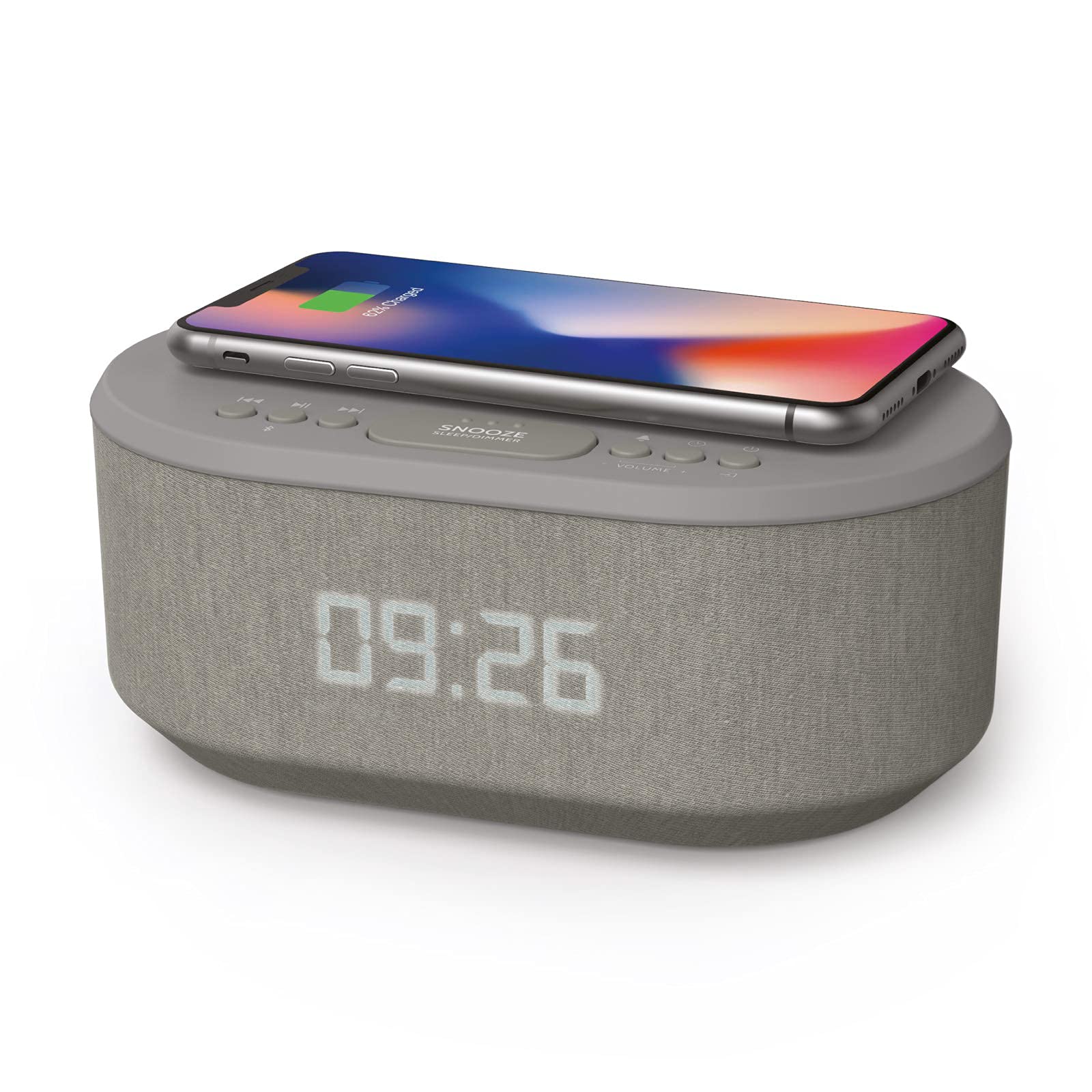 I Box Dawn, Alarm Clock Radio, Alarm Clocks For Bedrooms, Fm Radio, Digital Alarm Clock With Wireless Charging, Speakers With Bluetooth, Usb Port, Dimmable Night Light (Grey)