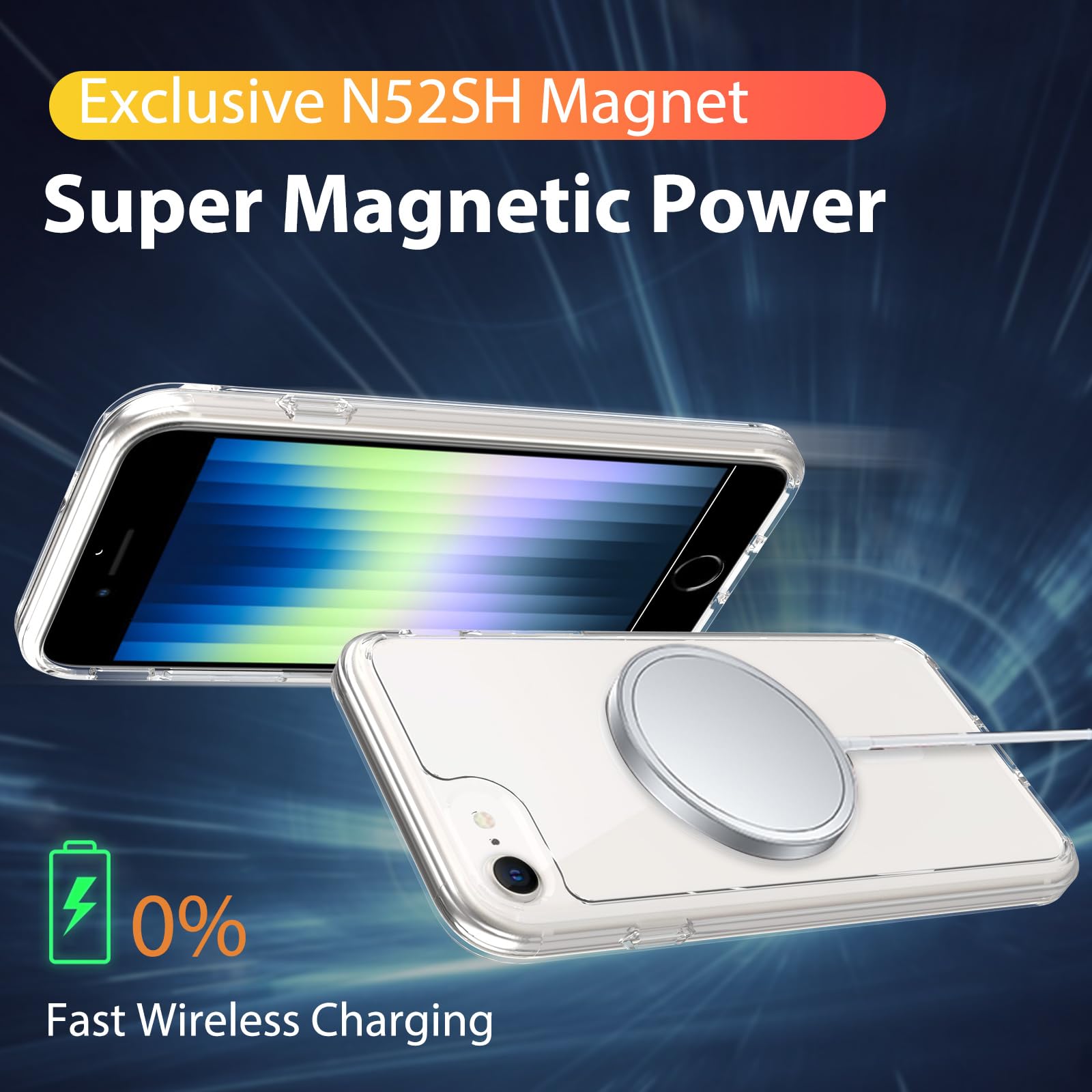 Magnetic For Iphone Se Case 2022/2020,Iphone 8/7 Case,Compatible With Magsafe,Shockproof Anti Scratch Thin Slim Phone Case.Magne