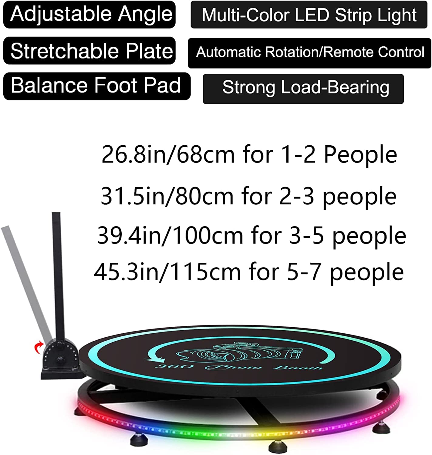Mwe 360 Photo Booth Machine For Parties With Flight Case,Extra Battery,Logo Customization,Software App Remote Automatic 360 Spin