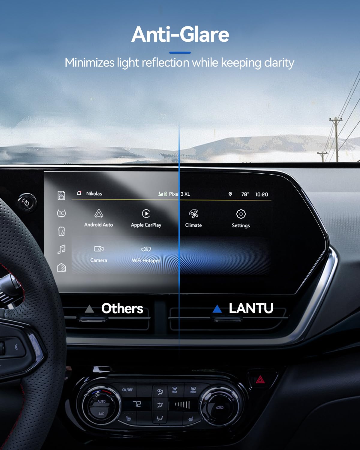 Lantu 2 Pack Trax Screen Protector For 2024 Chevrolet Trax Ls/1Rs Accessories 8'' Nano Navigation Protector Film For Chevy Trax