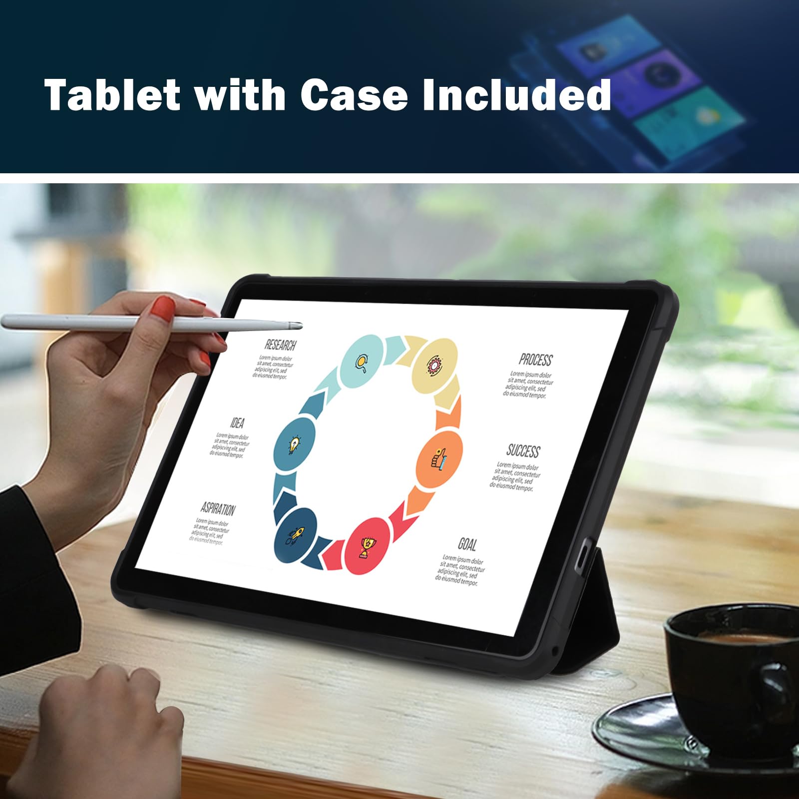 Tablet 10 Inch Android Tablets, Android 11 Computer Tablet With Case Included, 3Gb Ram 64Gb Rom 512Gb Expand, Wifi Tablet Pc 10