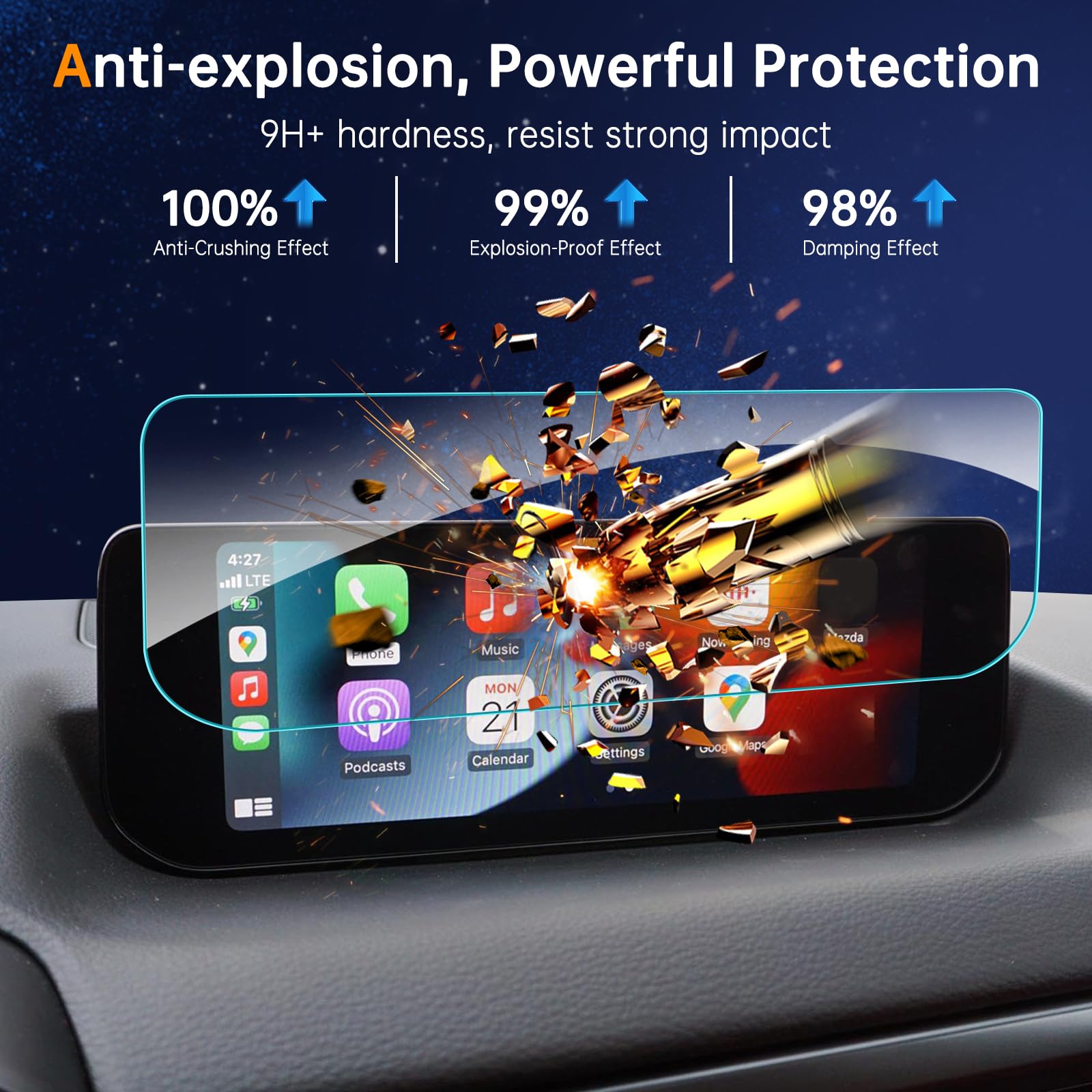 Shaohao For 2023 2024 2025 Mazda Cx 50 Screen Protector Fit For 2023 2024 2025 Mazda Cx 50 Cx50 Accessories 10.25 Inch Tempered Glass Anti Fingerprint & Scratch 2024 2025 Cx50 Navigation Screen Cover