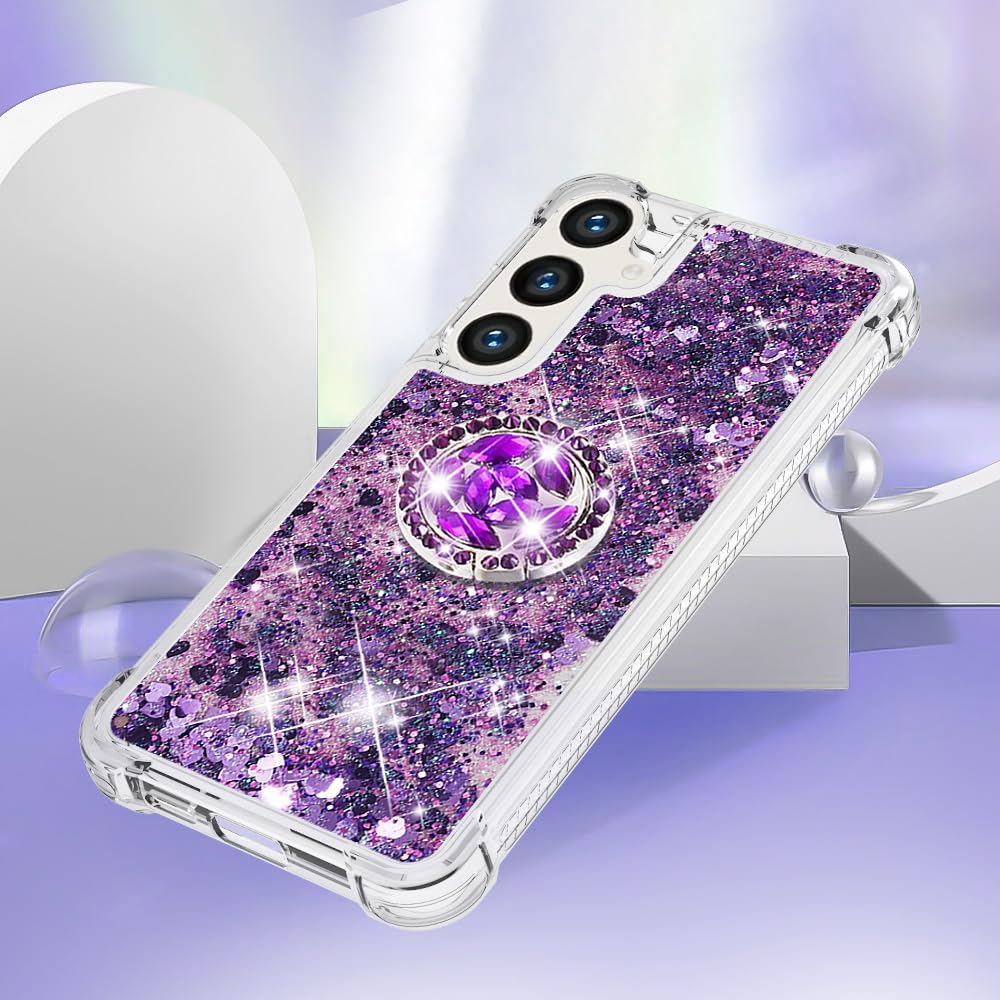 Ccsmall For Samsung Galaxy S24 Fe 5G Case Clear Glitter Bling For Women Girl, Flowing Liquid Quicksand Sparkly Cover With Diamon