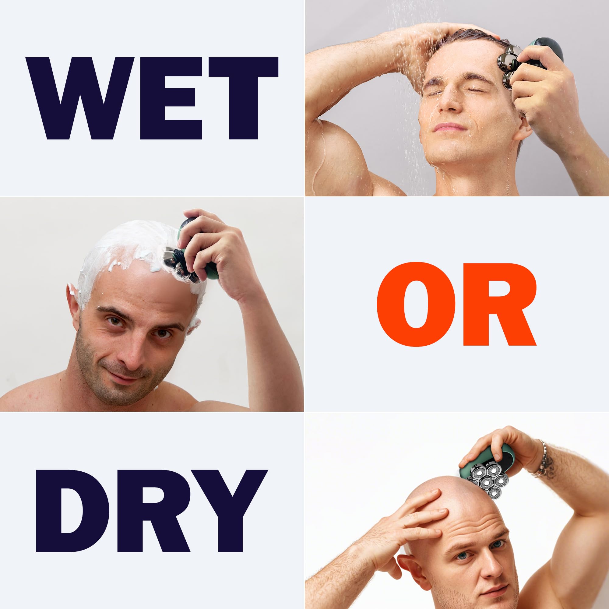 7D Head Shavers For Bald Men - Toncoke Detachable Electric Razor Grooming Kit With Nose Hair Trimmer, Ipx6 Waterproof Wet Dry Us