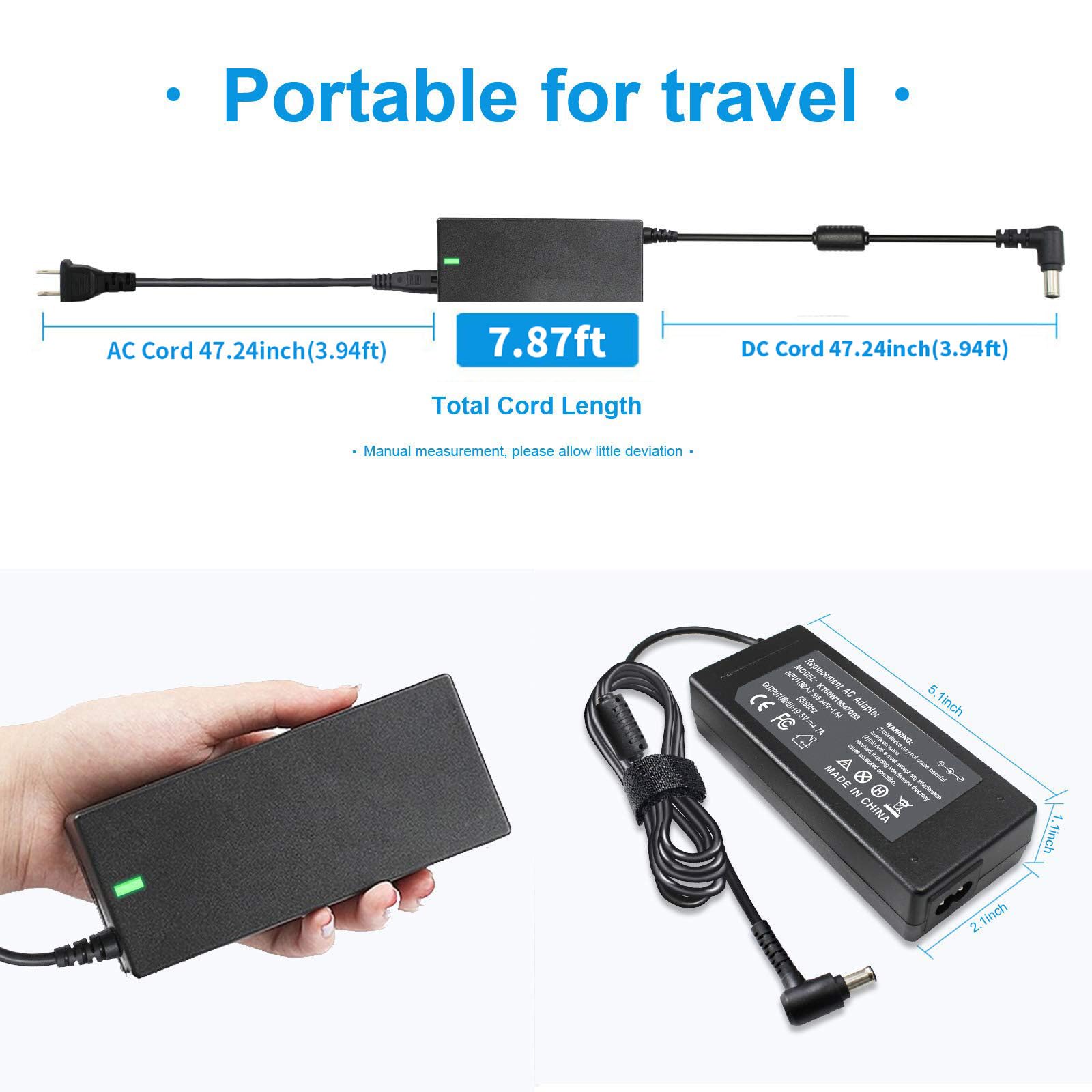 90W 19.5V 4.7A Ac Charger Compatible With Sony Vaio Vgp-Ac19V37 Vgp-Ac19V10 Vgp-Ac19V12 Vgp-Ac19V19 Vgp-Ac19V20 Vgp-Ac19V67 Vgp-