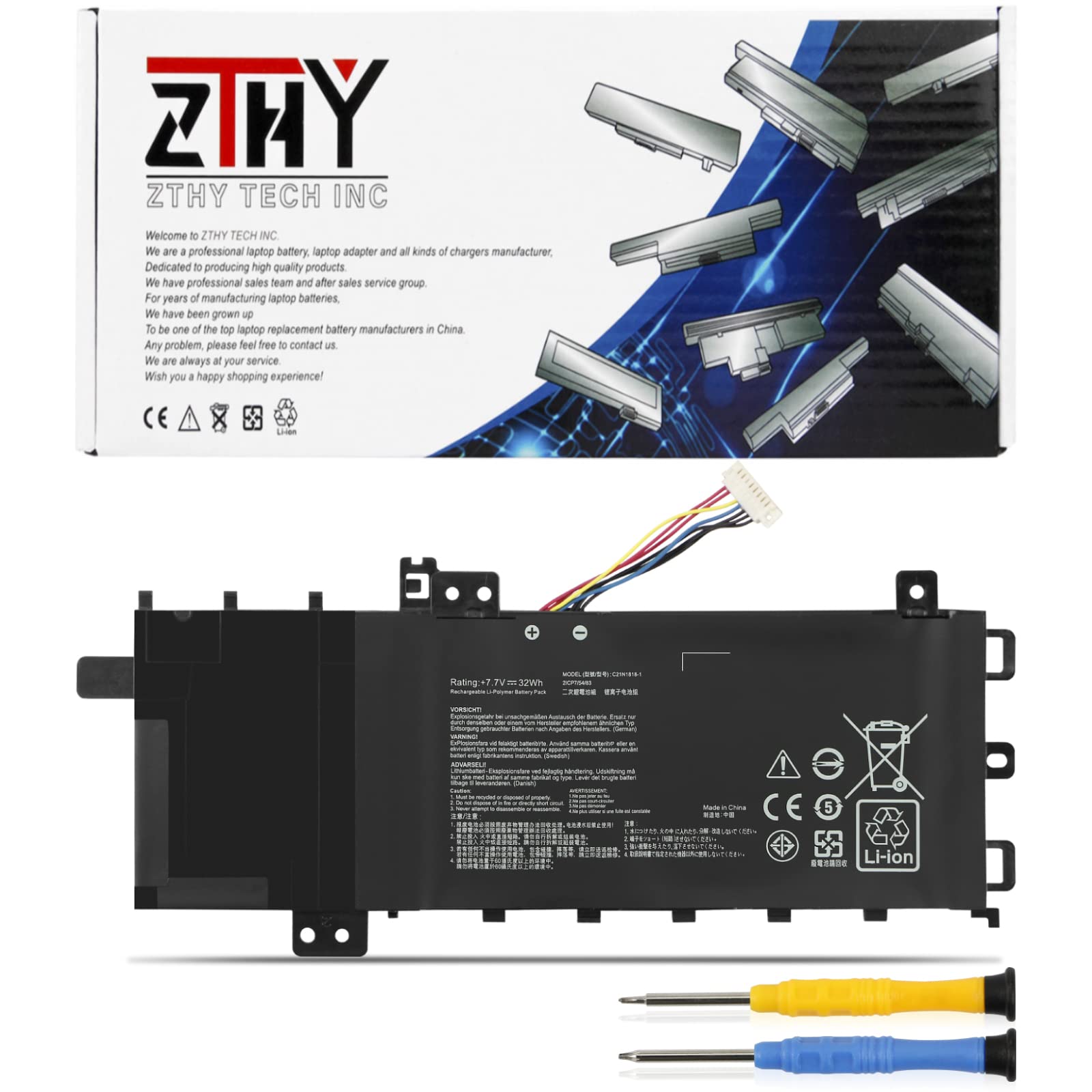 32Wh C21N1818 1 Laptop Battery Replacement For Asus Vivobook 15 F512Fa F512Da F512Ja X512Da X512Ja F512Fb F512Fj F512Fl F512Ua X
