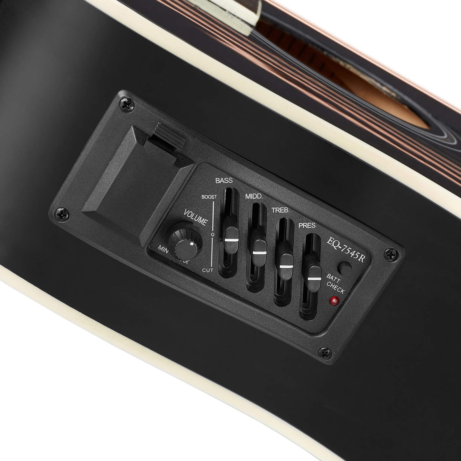 Ashthorpe Full Size Dreadnought Acoustic Electric Guitar Bundle   Premium Tonewoods   Black