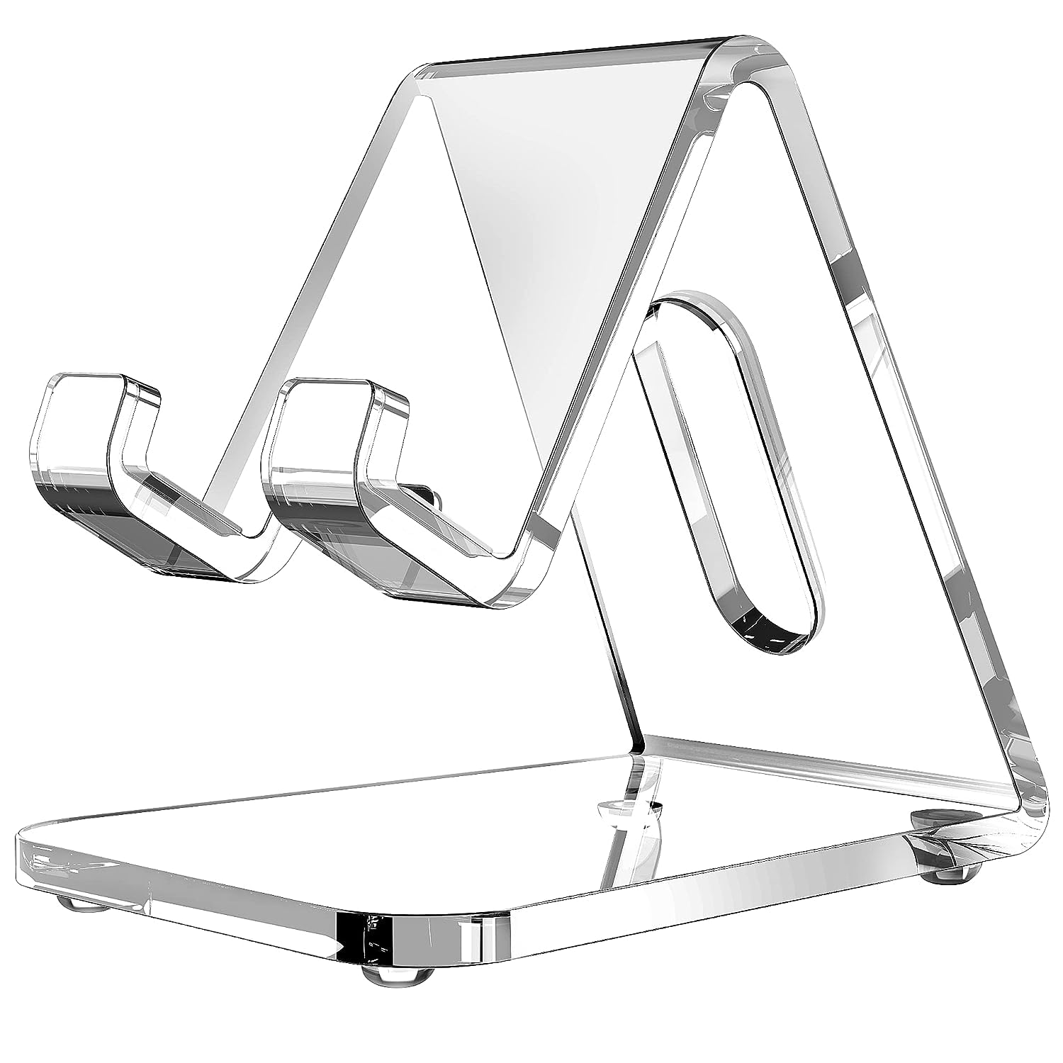 Creadream Acrylic Cell Phone Stand, 5Mm Thicker Clear Cell Phone Holder, Transparent Phone Stand For Desk, Desktop, Desk Accesso