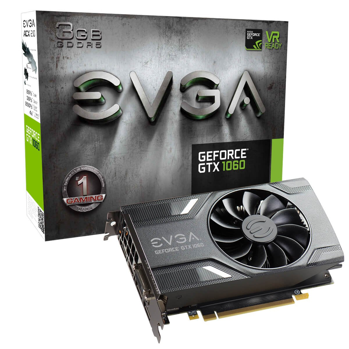 Evga Geforce Gtx 1060 3Gb Sc Gaming, Acx 2.0 (Single Fan), 3Gb Gddr5, Dx12 Osd Support (Pxoc), 03G P4 6162 Kr