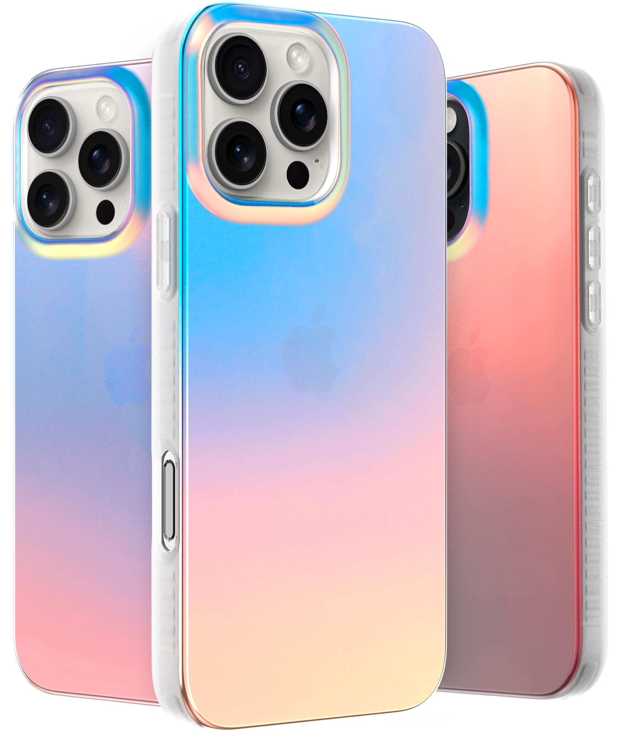 Lonli Hue   For Iphone 16 Pro Case   Holographic Iridescent Phone Case   [360 Shock Absorbent Bumper]   Cute, Unique And Aesthet