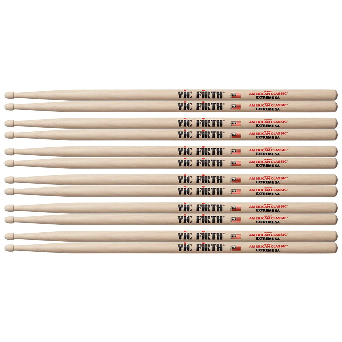 Vic Firth Extreme X5A Wood Tip Drum Stick (6 Pair)