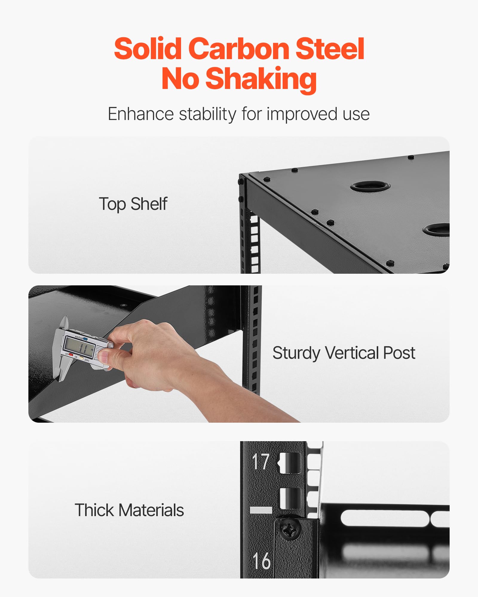 Vevor 20U Server Rack, Open Frame Network Rack,4-Post Floor Standing Or Wall Mounted, Includes 2Pcs Vented 1U Rack Shelves & Mou
