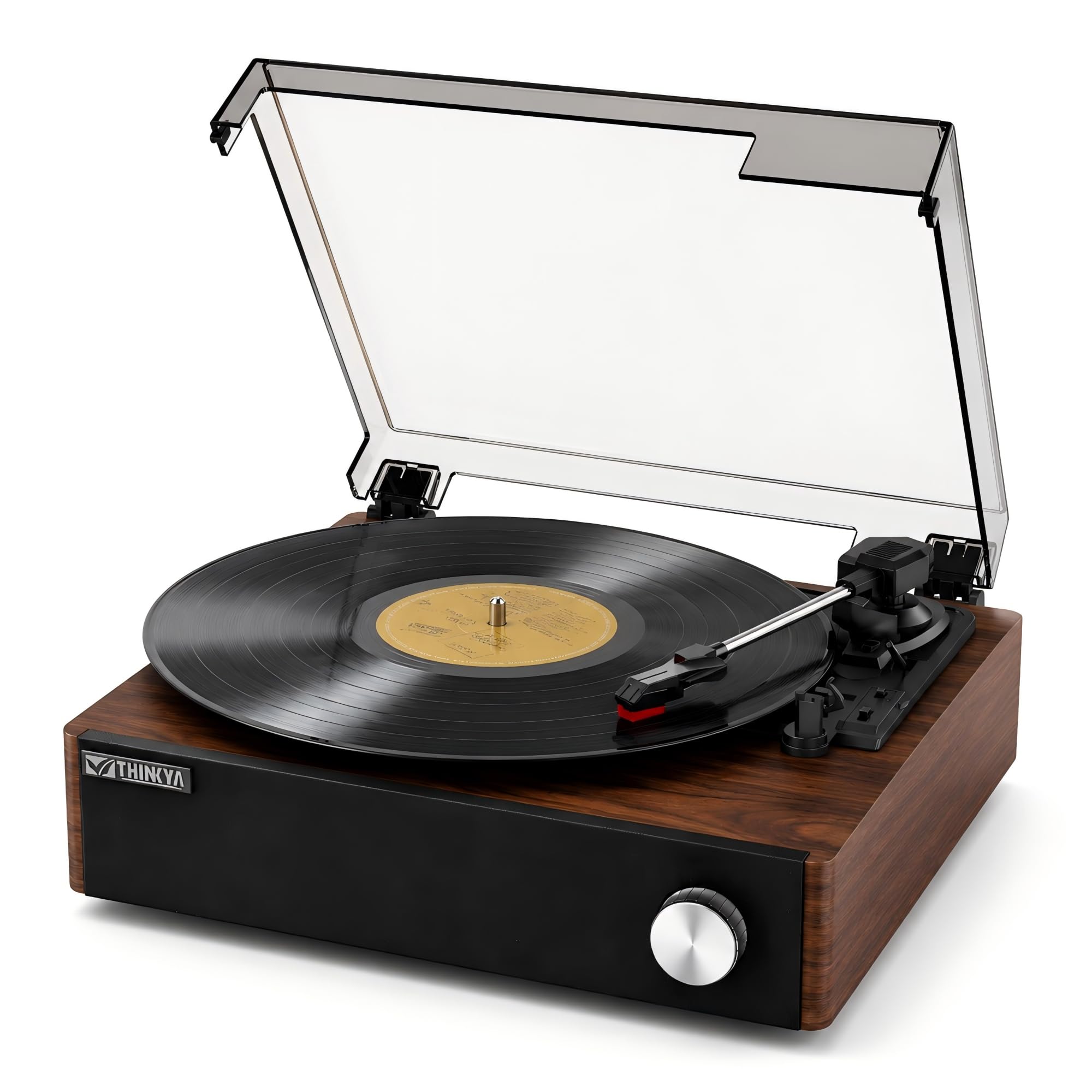 Record Player with Built-in Speakers, Hi-Fi Belt-Drive Bluetooth Turntable for Vinyl Records, 3-Speed Retro Vintage Record Playe