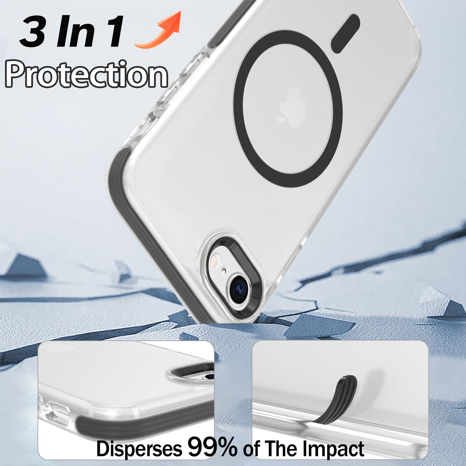 Magnetic For Iphone Se Case 2022/2020,Iphone 8/7 Casecase,Compatible With Magsafe,Military Grade Drop Tested, Shockproof Matte T