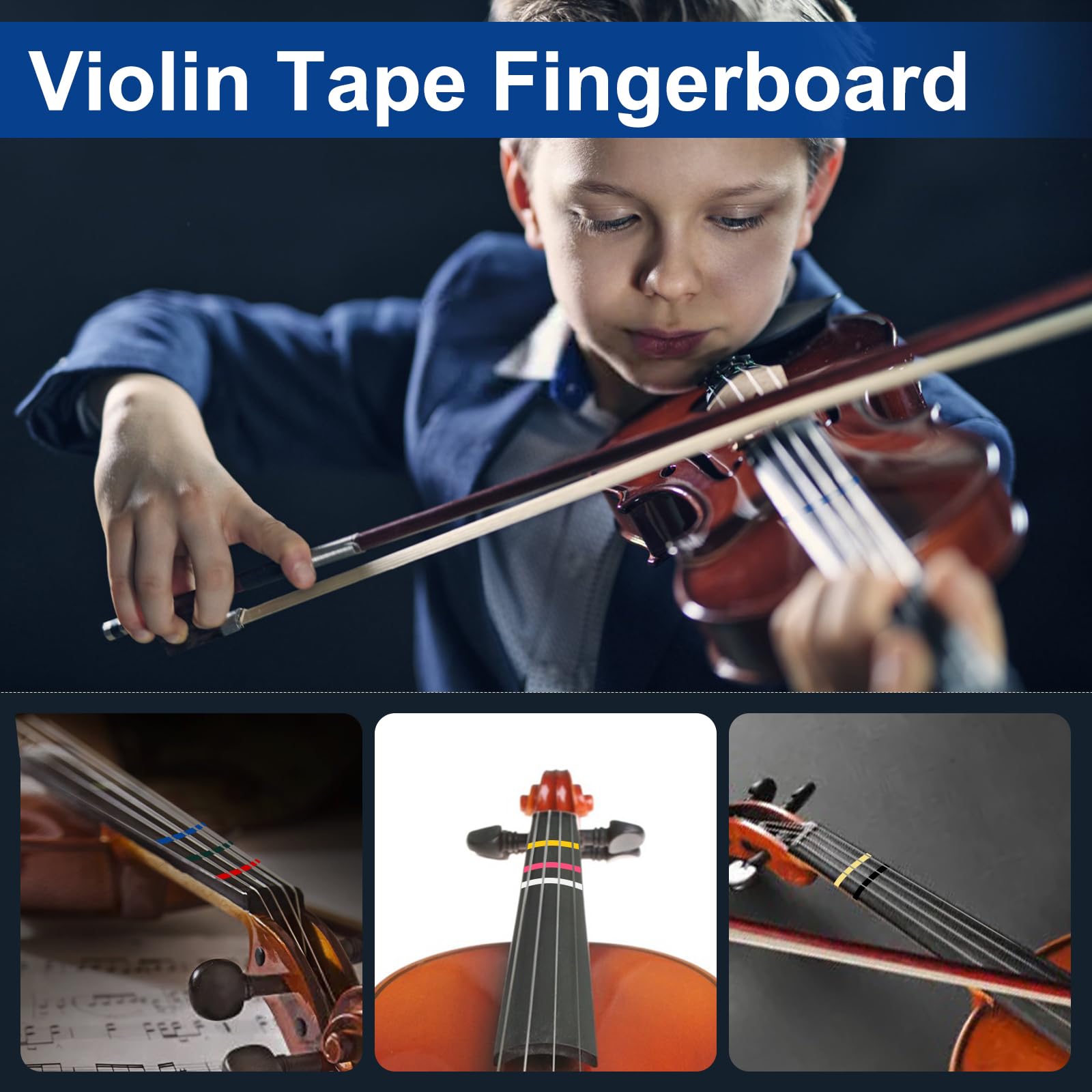 Violin Tape Fingerboard,8 Rolls Violin Finger Guide Stickers,216Ft Cello Fingering Tape For Beginners Fretboard Note Positions