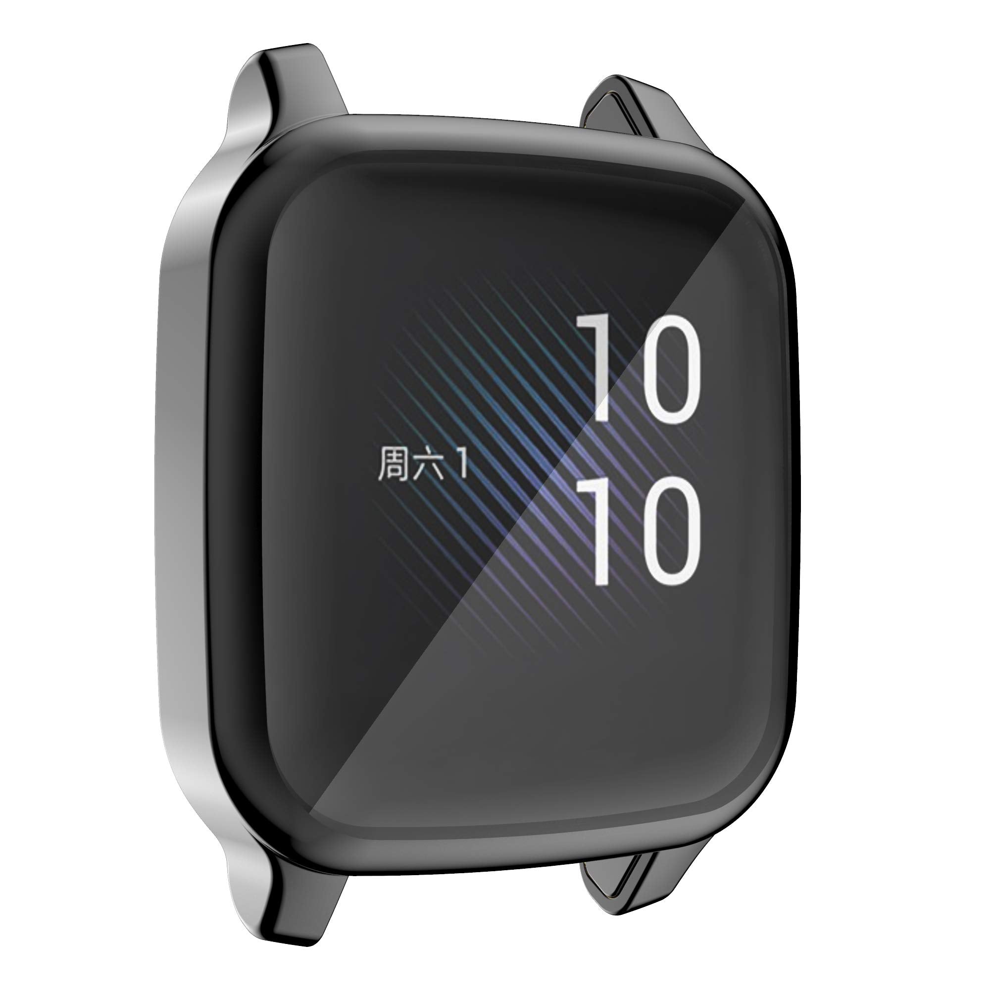 [5 Pack] Richone Compatible With Garmin Venu Sq & Venu Sq 2 Screen Protector Case, All Around Protective Cover Soft Tpu Shockproof Bumper Frame (Black+Silver+Gold+Pink+Rose Gold)