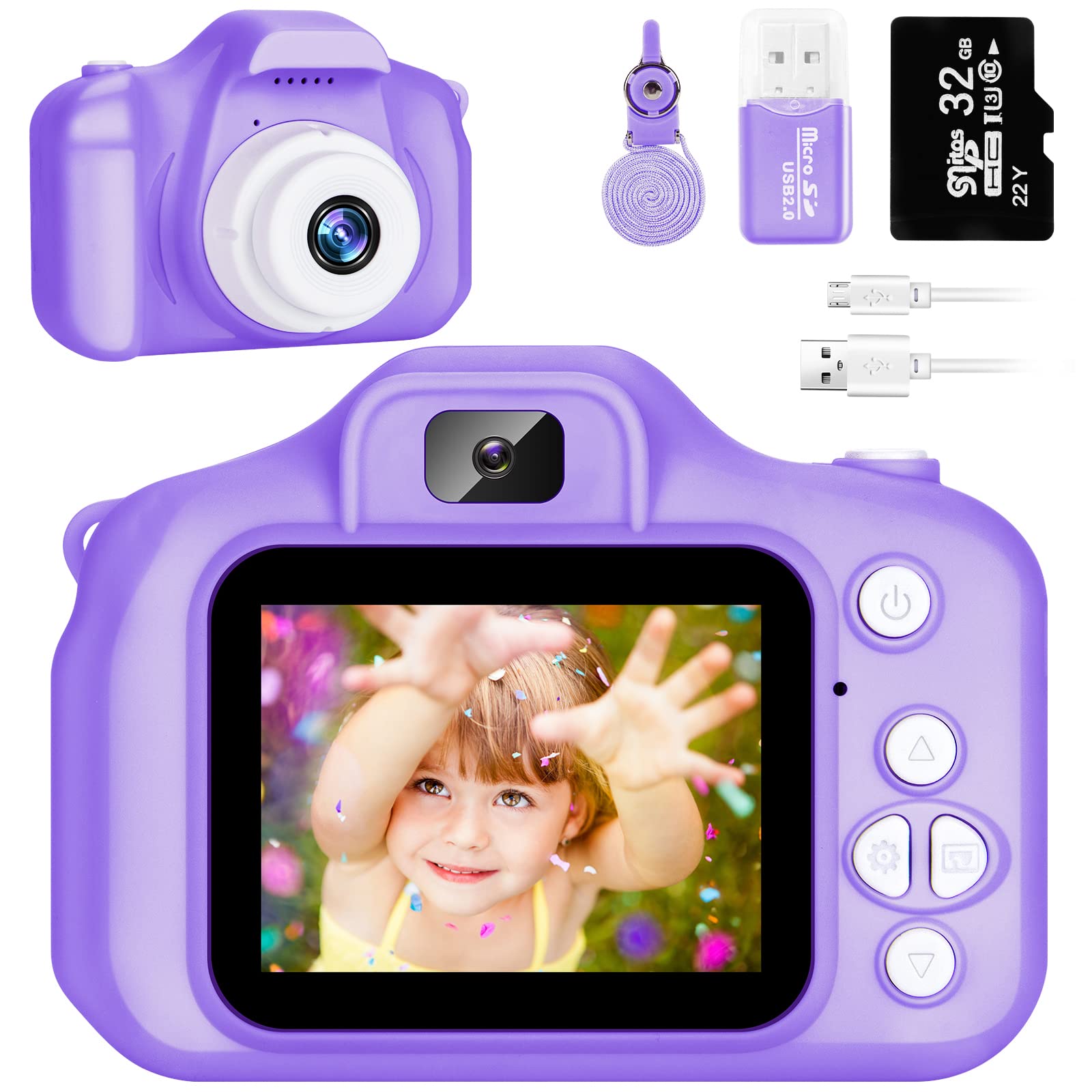 Kids Camera For Boys And Girls, Sineau Digital Camera For Kids Toy Gift, Toddler Camera Birthday Gift For Age 3 4 5 6 7 8 9 10 W