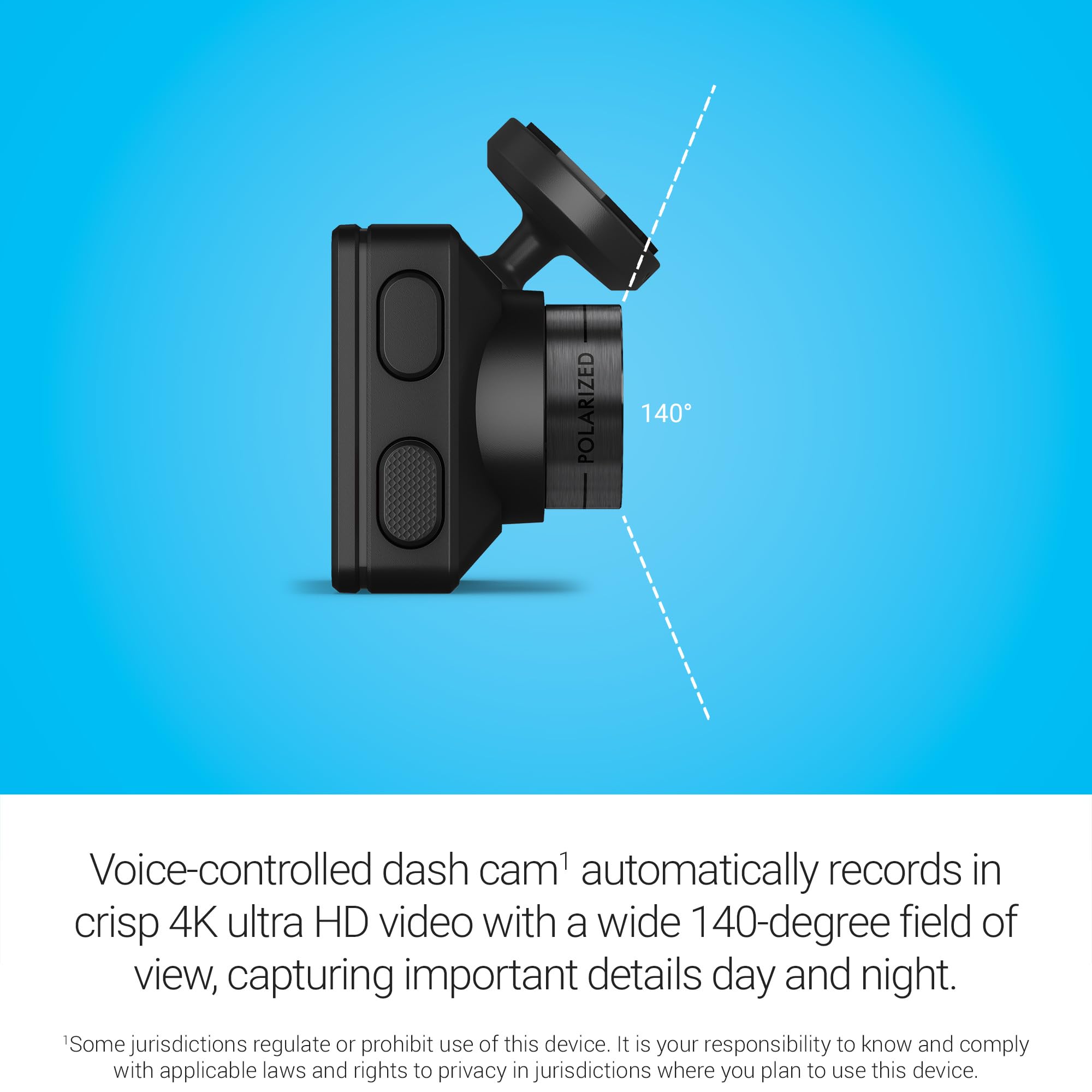 Garmin Dash Cam X310, Compact 4K Ultra Hd Touchscreen Dash Cam With A 140 Degree Field Of View, Built In Clarity Polarizer, Voic