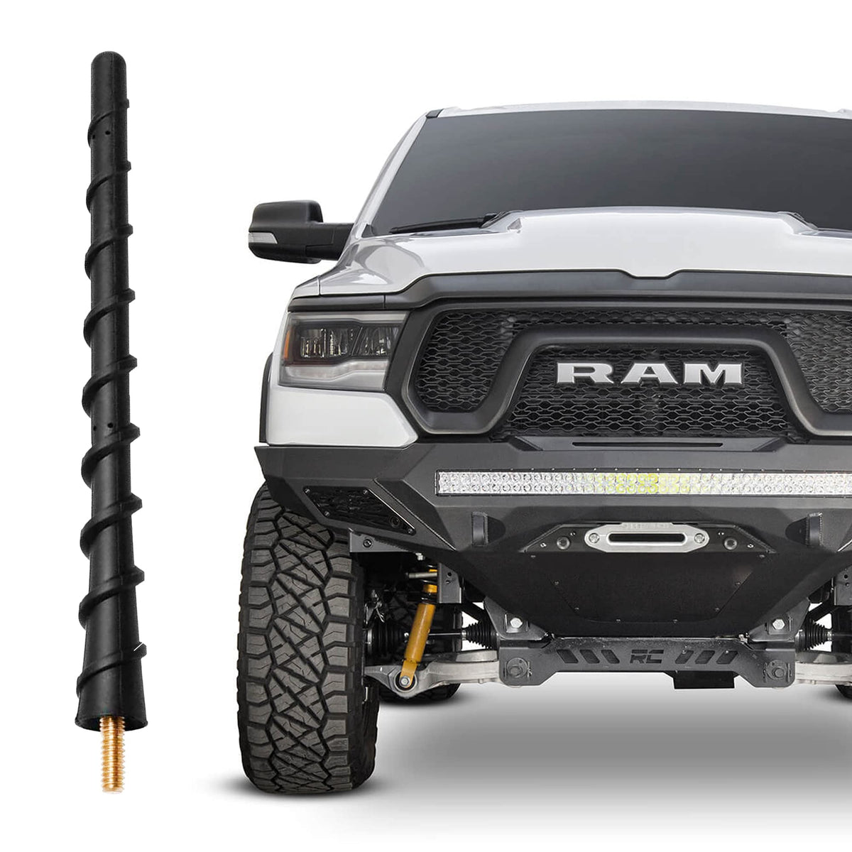 Truck Antenna For Dodge Ram 1500 Accessories 2009 2025, Short Dodge Ram 1500 2500 3500 Antenna Replacement, 7 Inch Spiral Car Radio Am Fm Dodge Ram 1500 Antenna Accessory