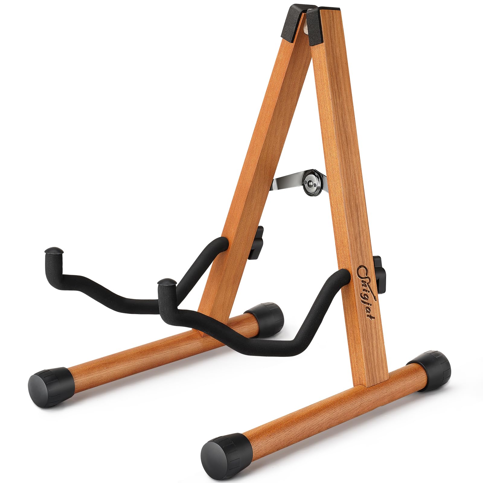 Snigjat Wood Guitar Stand, Acoustic Guitar Stand, A Frame Folding Electric Guitar Display Stand With Padded Foam, Bass Wooden Gu