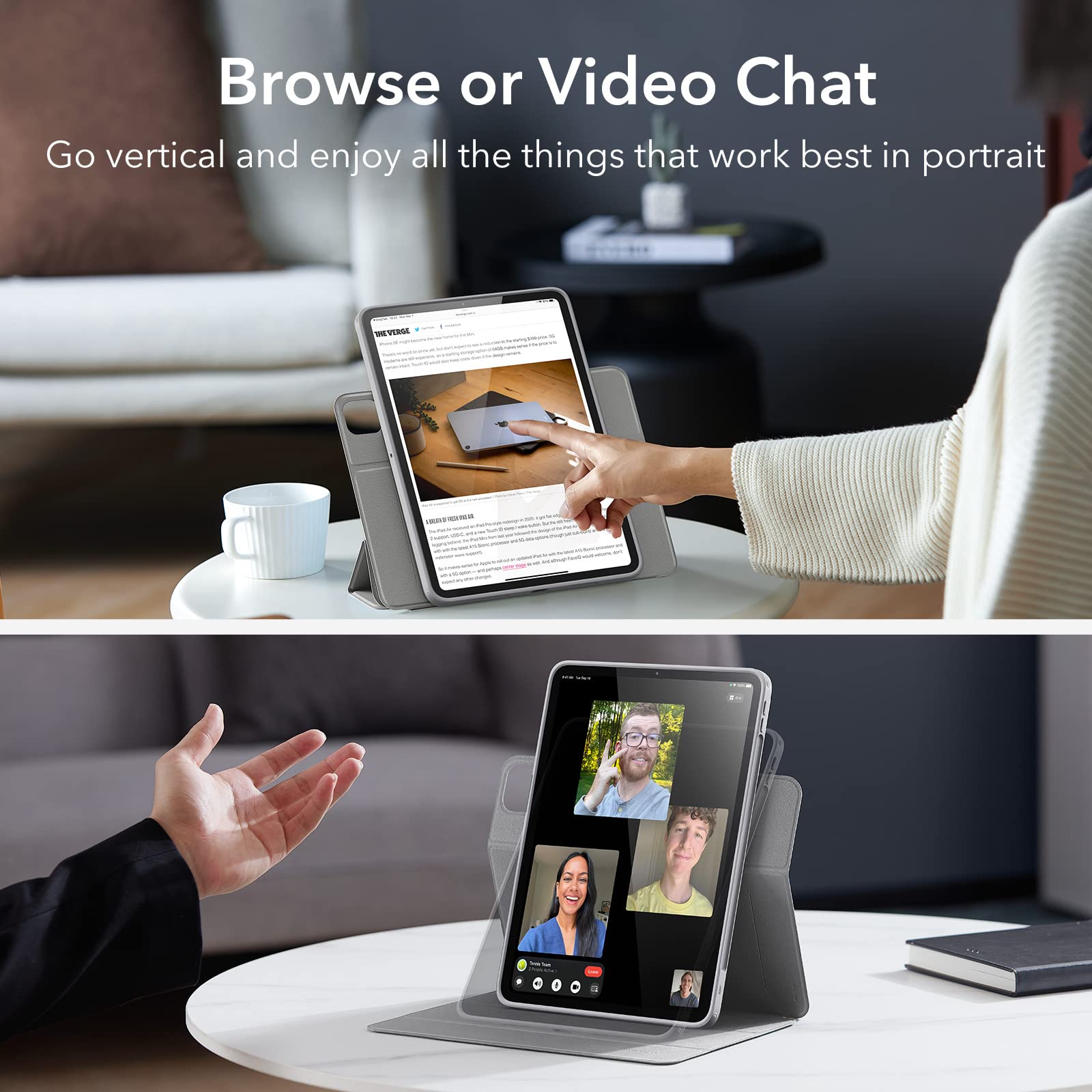 Esr For Ipad Pro 12.9 Inch Case (2022/2021), Ipad Pro 12.9 Case 6Th/5Th Generation With Pencil Holder, Detachable Magnetic Cover