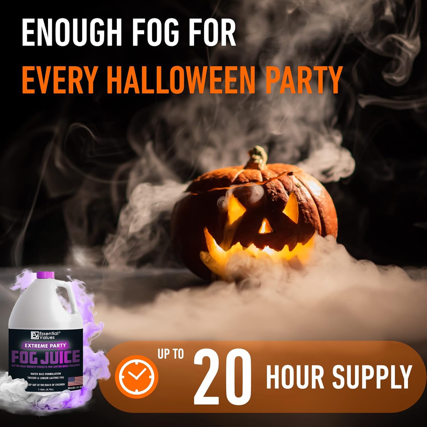 Fog Machine Fluid   Extreme High Density (128 Fl Oz / 1 Gallon), Made In Usa   Produces White Out Conditions With Lasting Heavy