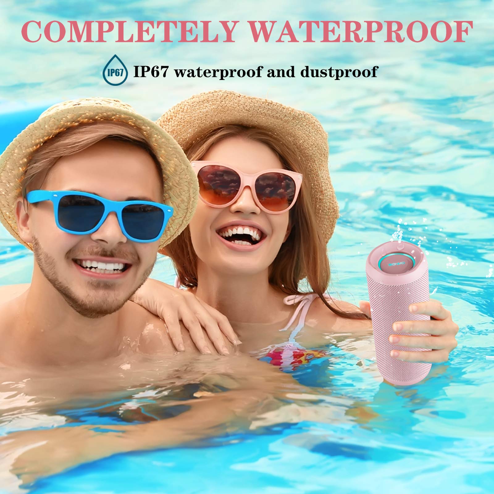 Outdoor Portable Bluetooth Speaker, Wireless Ipx7 Waterproof Speaker, 25W Loud Sound, Bassboom Technology, Tws Pairing, 16H Play