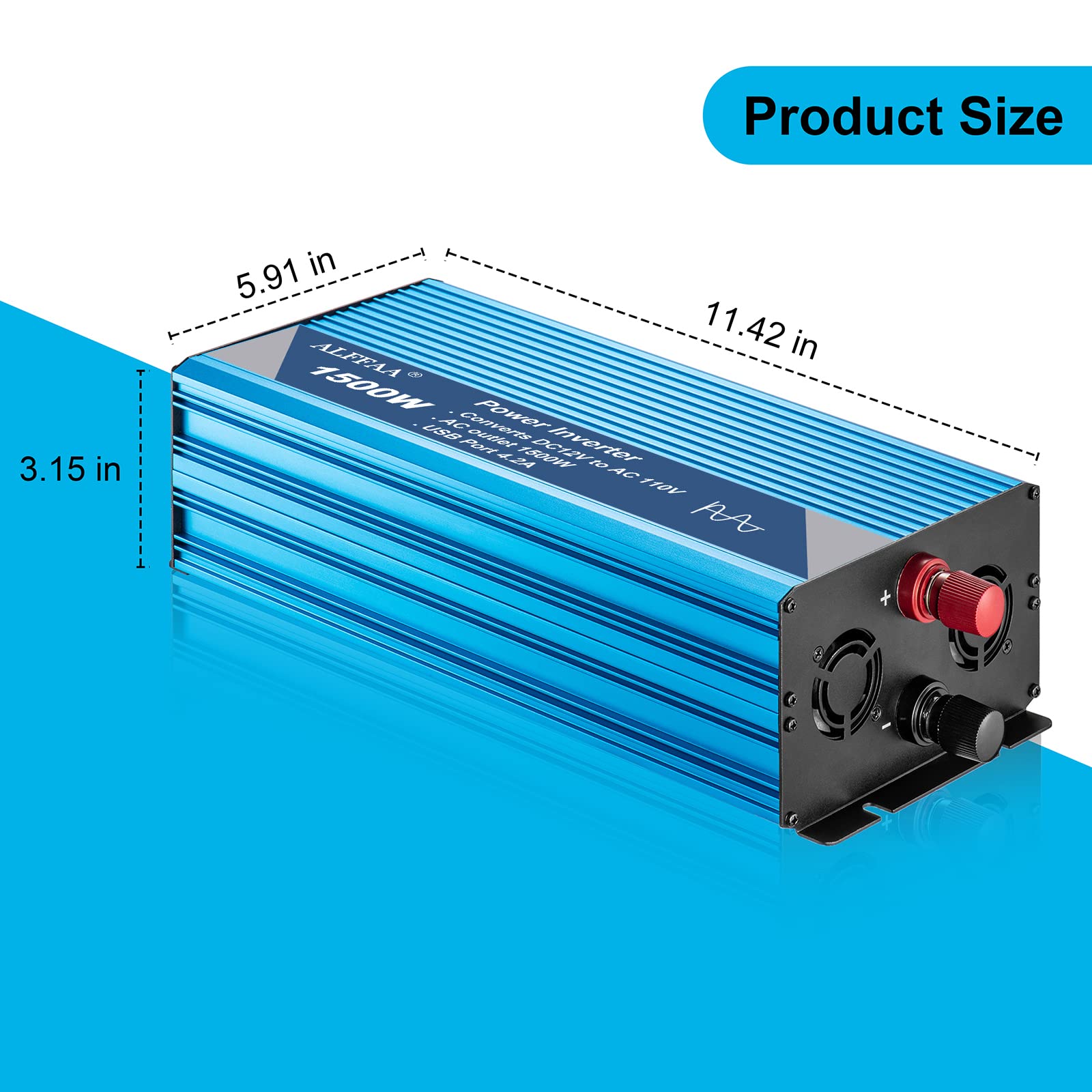 1500W Pure Sine Wave Inverter 12V To 110V With Built In 5V/2.1A Usb Port,Hardwire Terminal, Lcd Display,12V Dc To 120V Ac Conver