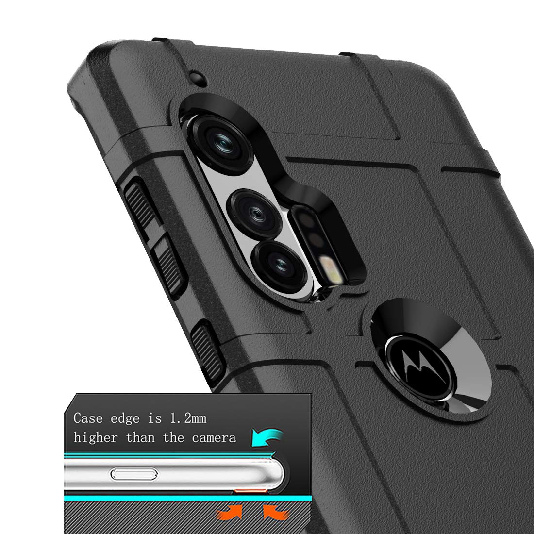 Sucnakp For Moto Edge Plus Case Moto Edge+ Case Heavy Duty Shock Absorption Phone Cases Impact Resistant Protective Cover(New Bl