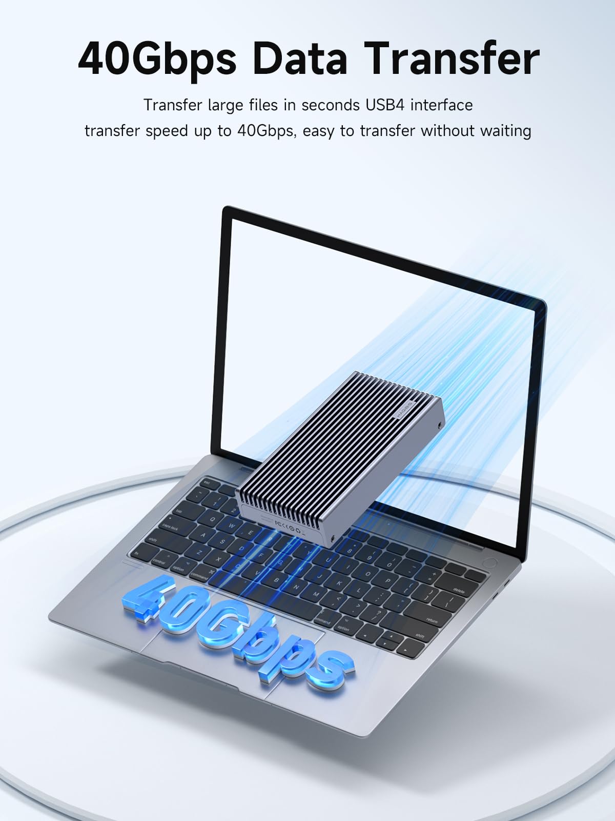 Hagibis M.2 Nvme Ssd Enclosure, 40Gbps Usb4 Ssd Enclosure With Led Display Usb4 Cable Pcie3.0X4 Aluminum Usb C External Solid State Drive Case, B&M+M Key 2230/2242/2260/2280 For Thunderbolt 4/3
