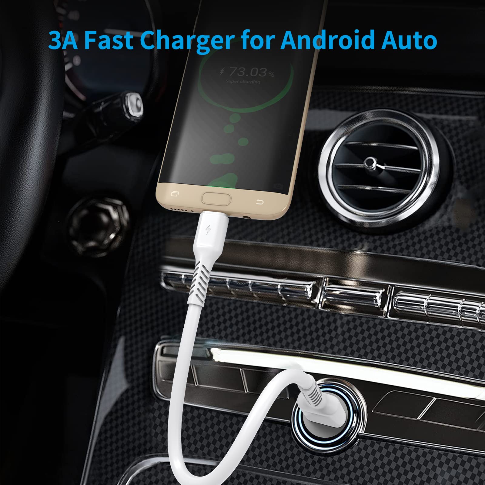 Short Micro Usb Cable 1Ft, 5 Pack Android Micro Usb Cable Standard 2.0 Usb A To Micro Usb Charger Cord Micro B Android Charging