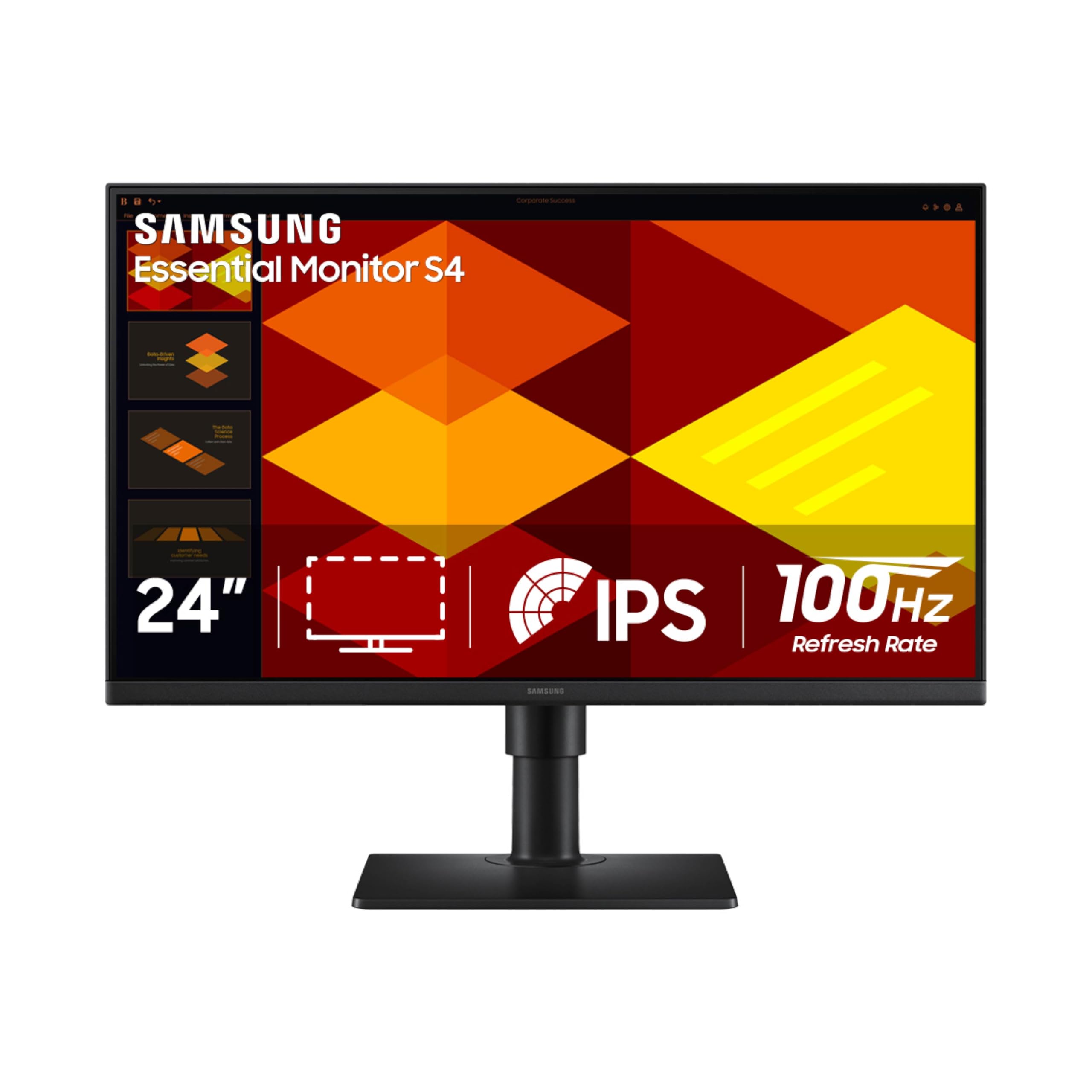 SAMSUNG 24    (S40GD) Borderless Business Monitor with IPS Panel, 100Hz Refresh Rate, Eye Saver Mode, Ergonomic Design, Game Pic
