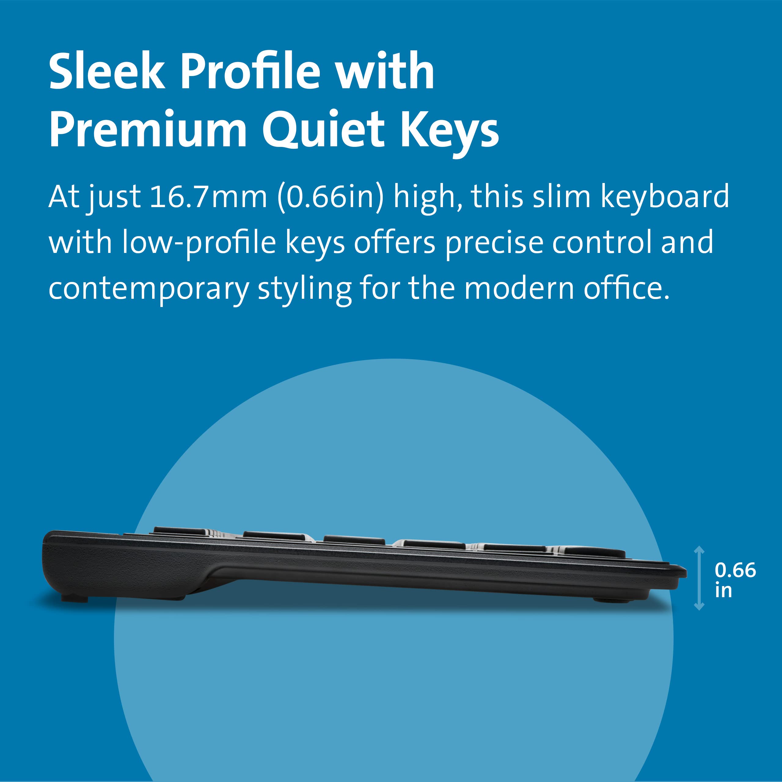 Kensington Slim Type Wired Keyboard (K72357Usa),Black