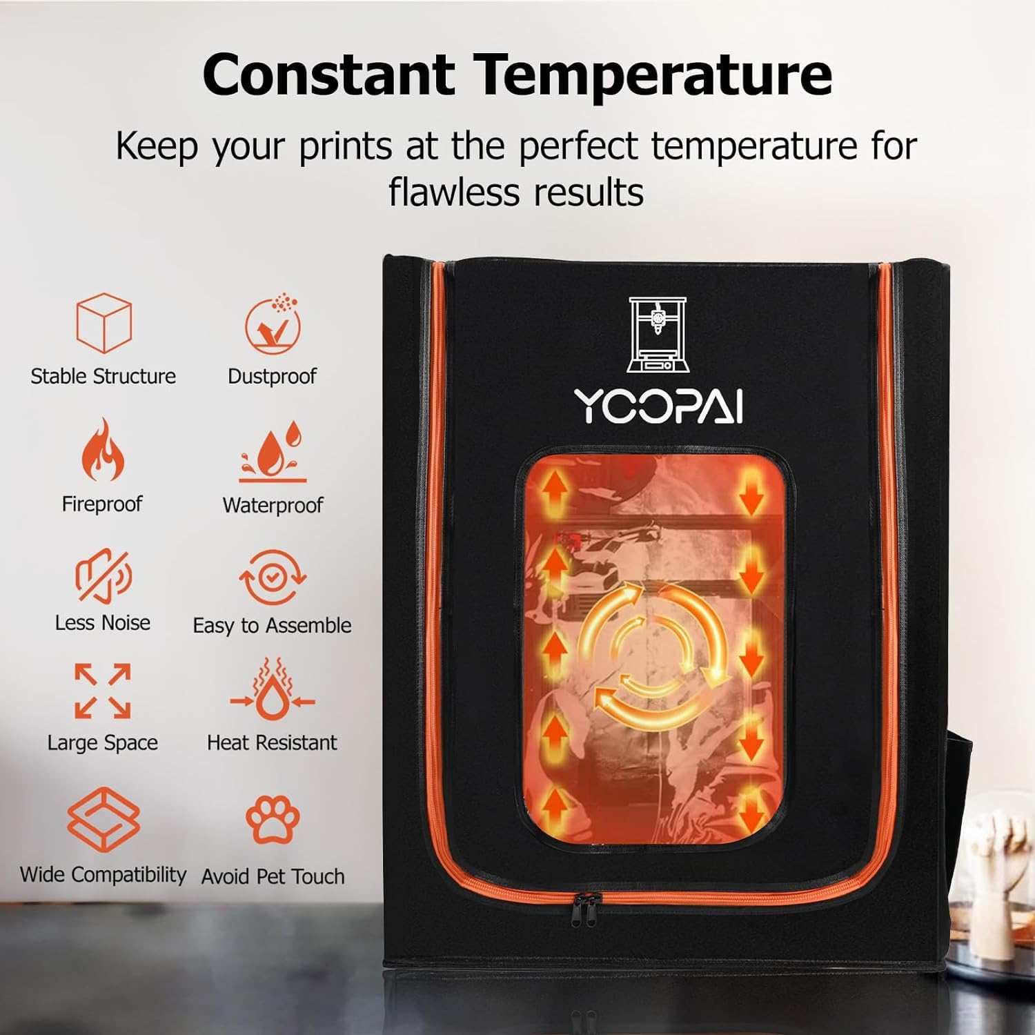 3D Printer Enclosure With Led Lighting, Fireproof Dustproof Tent Constant Temperature Protective Cover For Creality Ender 3 V3 S