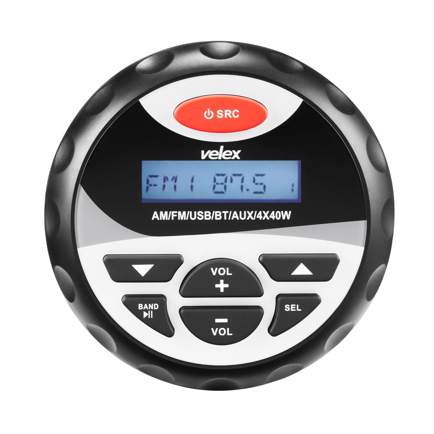 Velex Marine Stereo, In Dash, Marine Gauge, Bluetooth, Digital Media Mp3 / Wma/Usb/Am/Fm Weather Proof Marine Stereo, (No Cd Pla