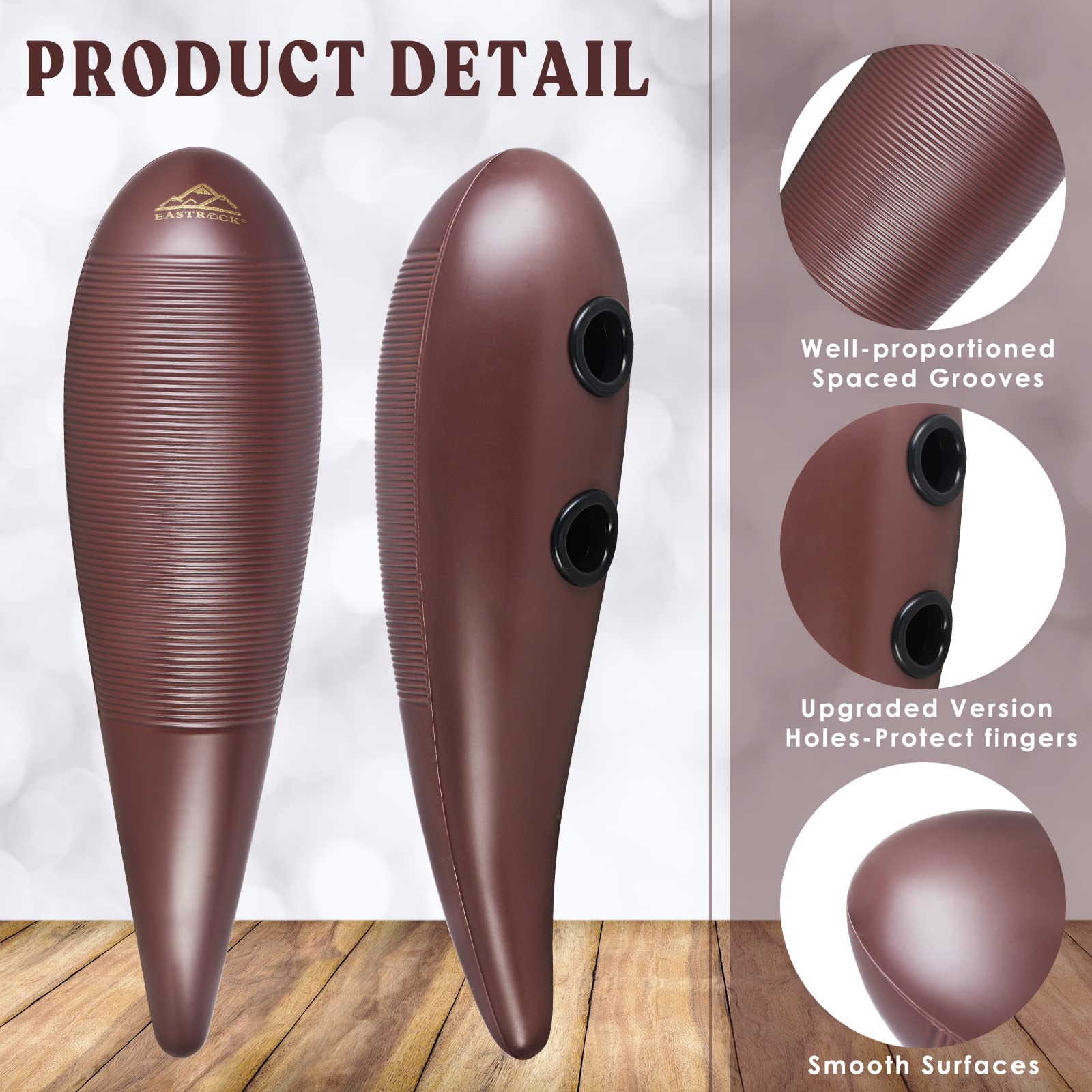 Eastrock Guiro Instrument 3.3''X12'' Fish Shaped Latin Percussion Instrument With 1 Scraper Musical Training Tool For Beginners