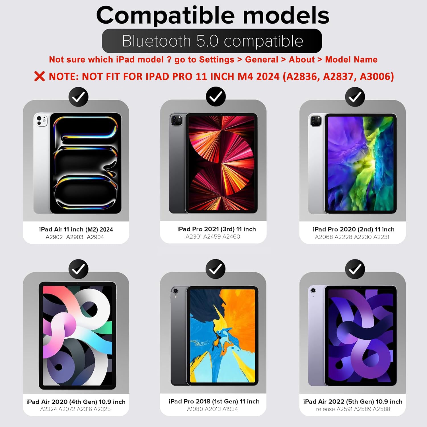 Inunion Magic Keyboard For Ipad Pro 11& Air 11 Inch (M2, 2024) And 10.9'' Ipad Air 5Th &4Th Generation, Magnetic Keyboard Case W